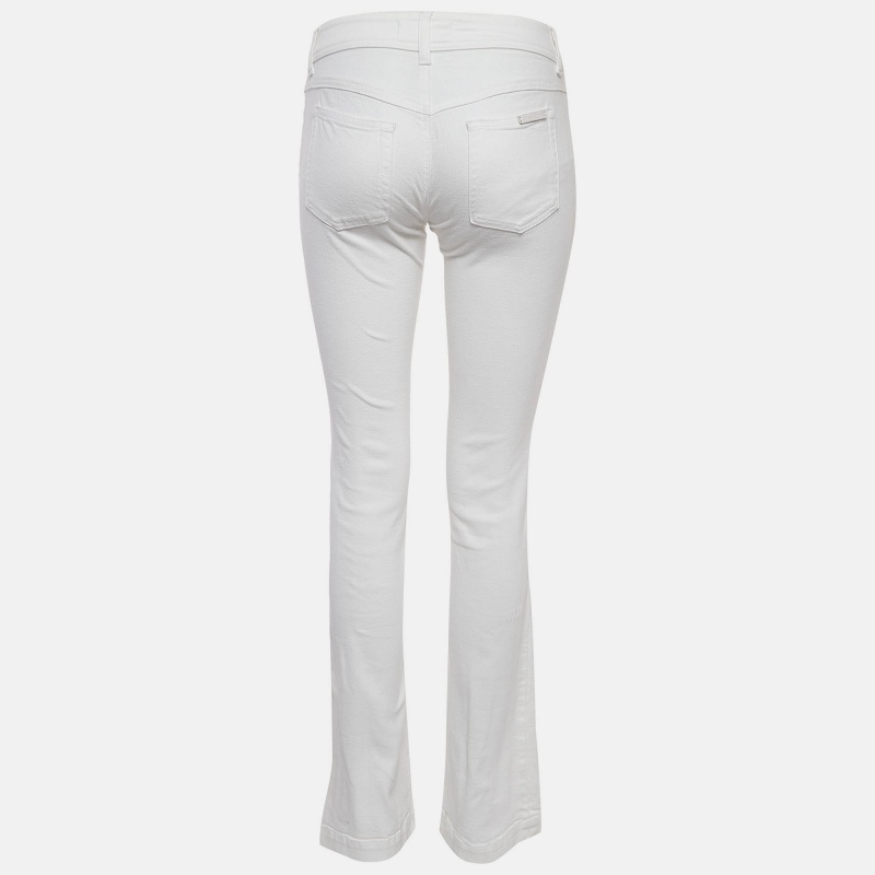 Dolce & Gabbana White Denim Flared Jeans S Waist 25