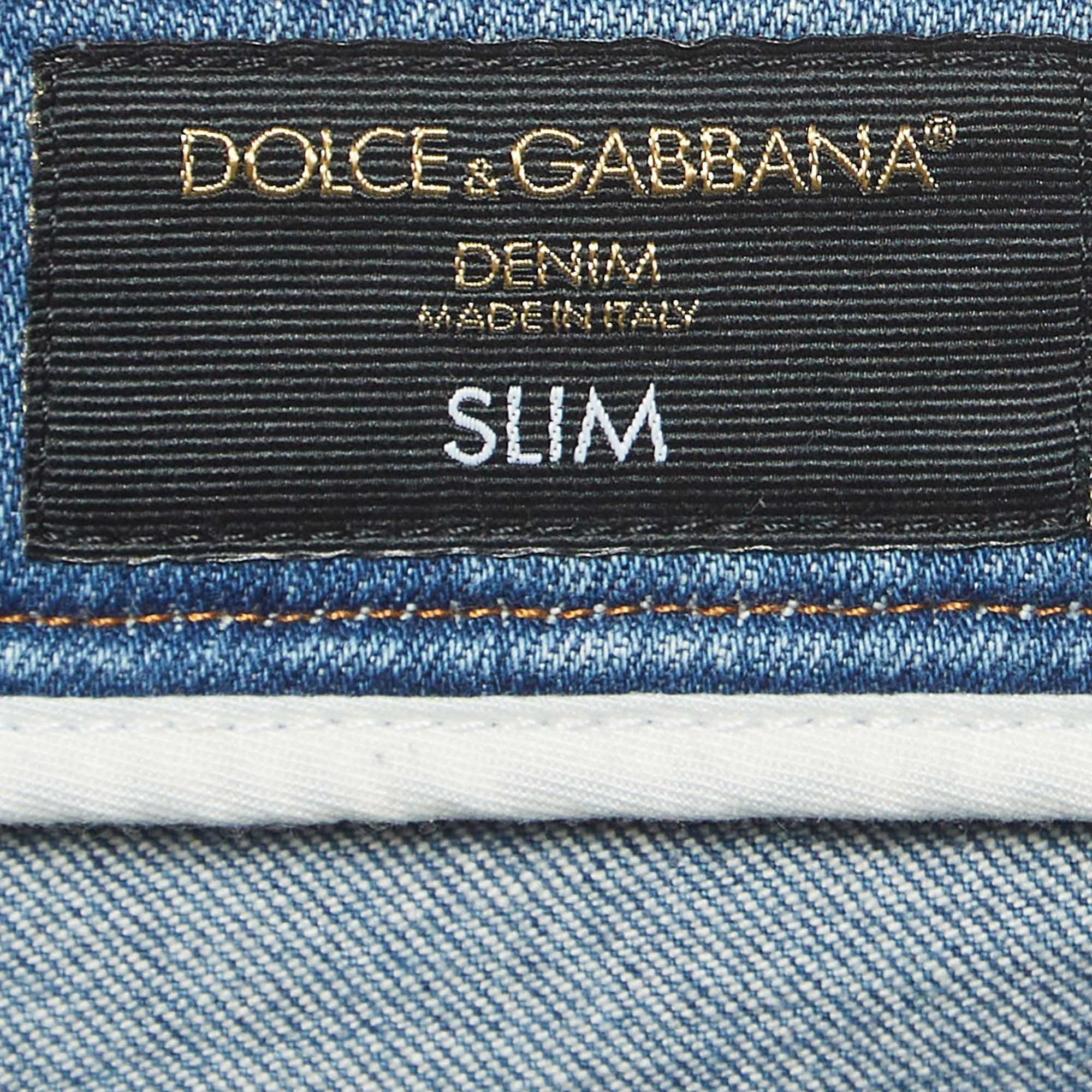 Dolce & Gabbana Blue Distressed Denim Jeans M Waist 30