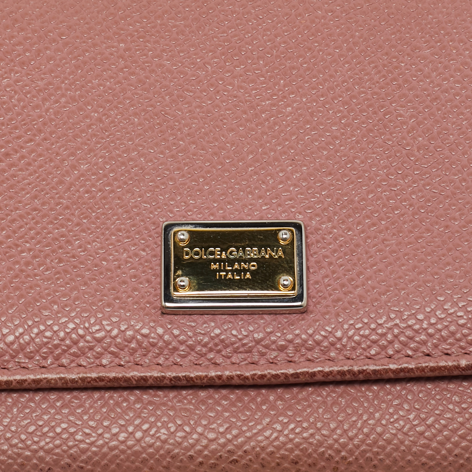 Dolce & Gabbana Dusty Pink Leather Flap Continental Wallet