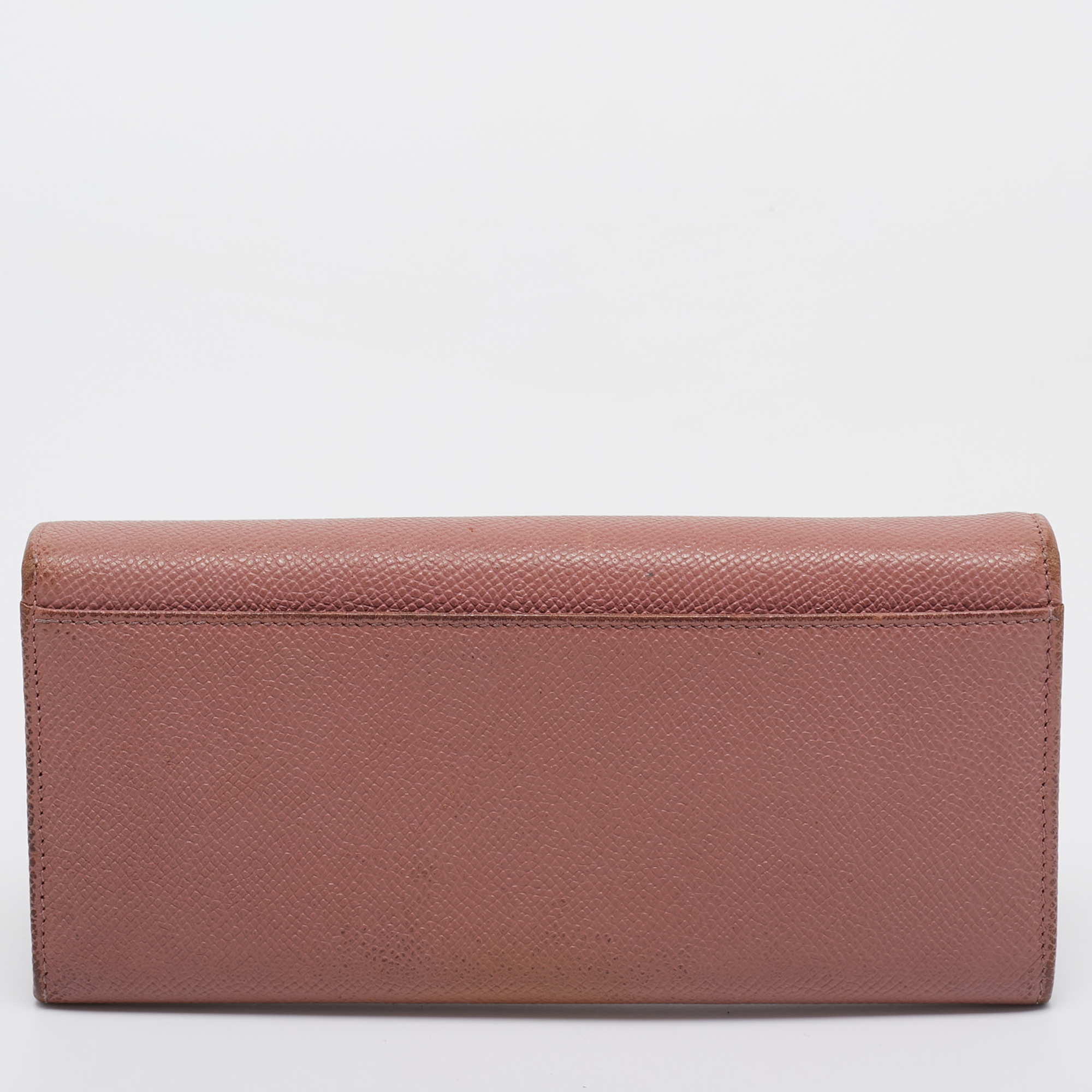 Dolce & Gabbana Dusty Pink Leather Flap Continental Wallet