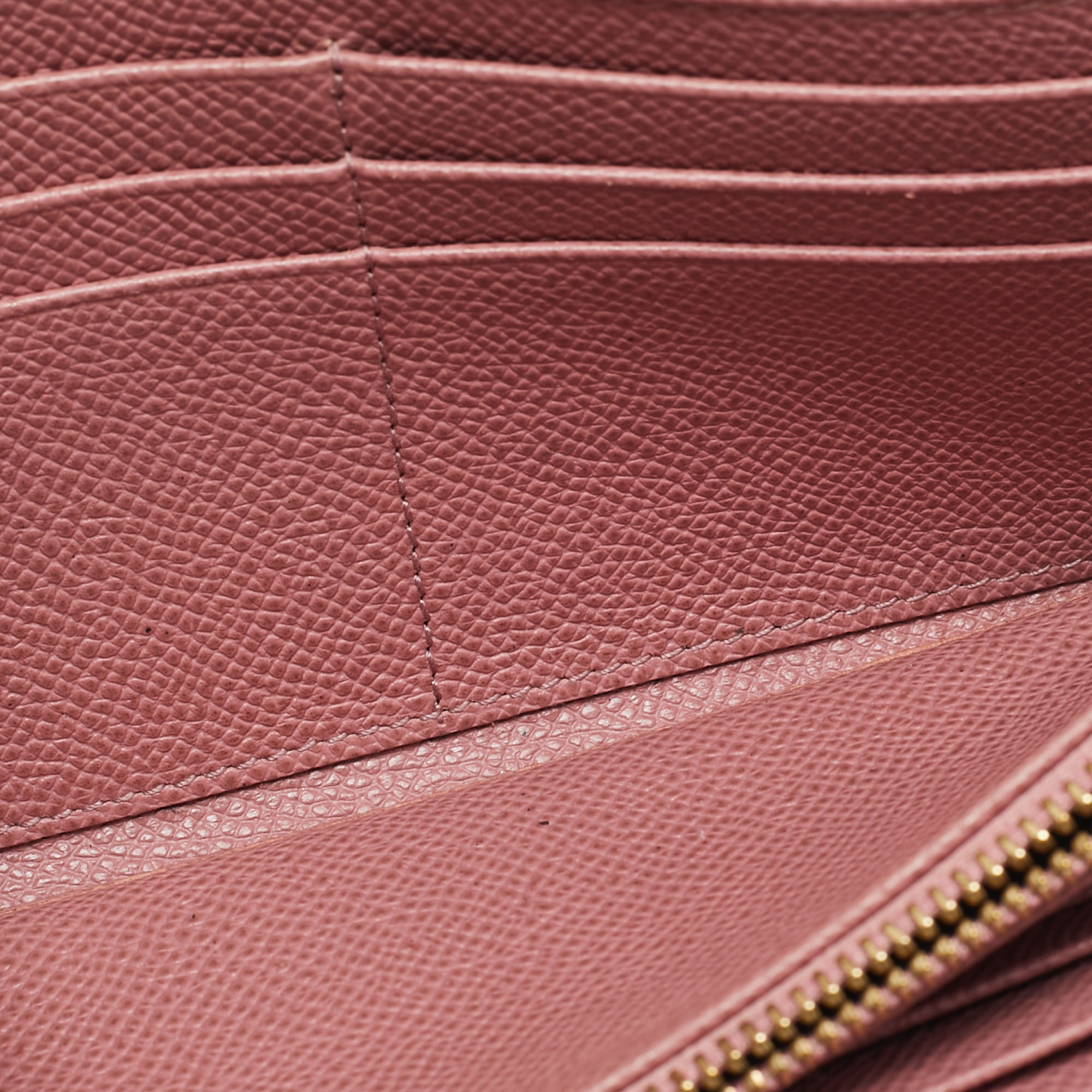 Dolce & Gabbana Dusty Pink Leather Flap Continental Wallet