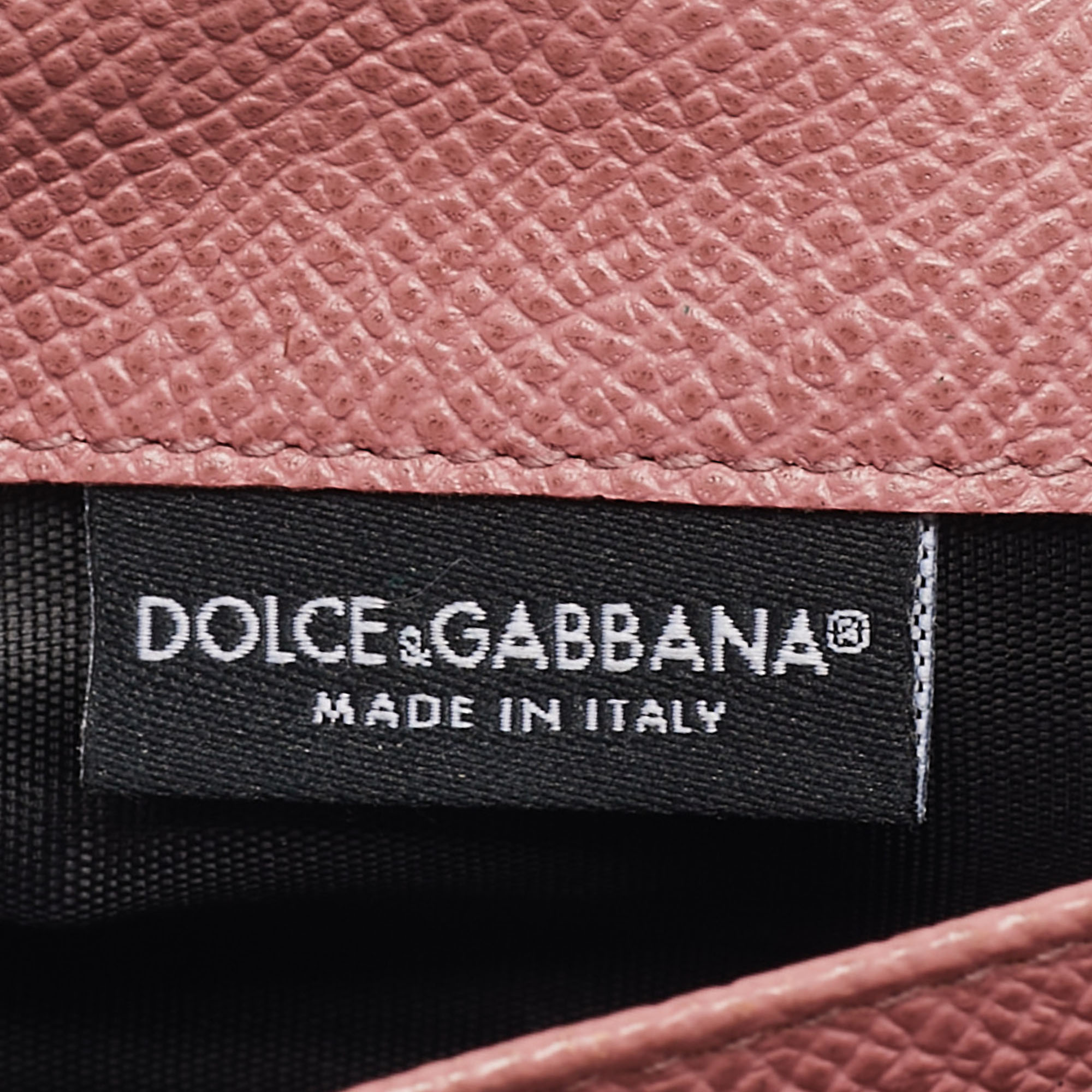 Dolce & Gabbana Dusty Pink Leather Flap Continental Wallet