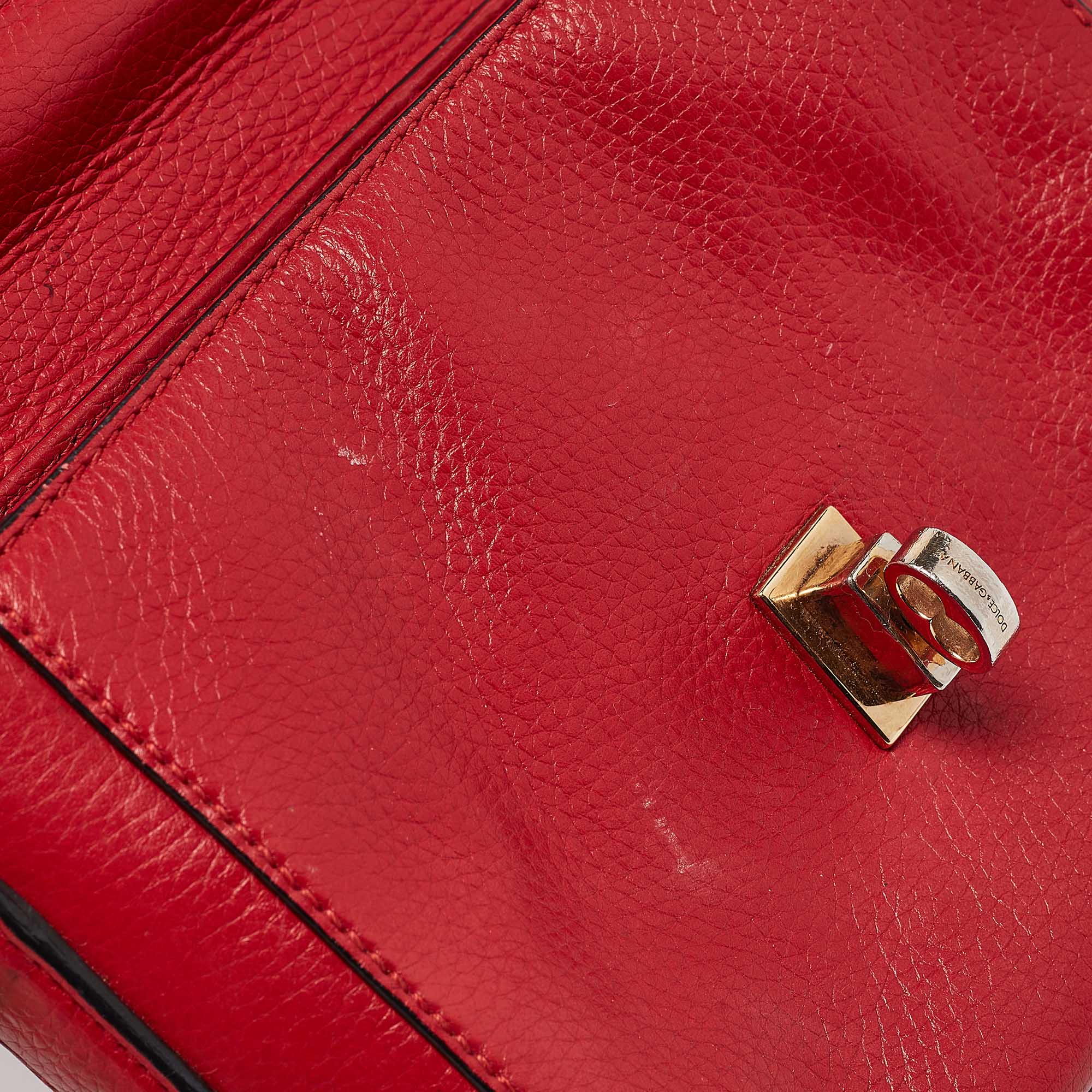 Dolce & Gabbana Red Leather Soft Dolce Top Handle Bag