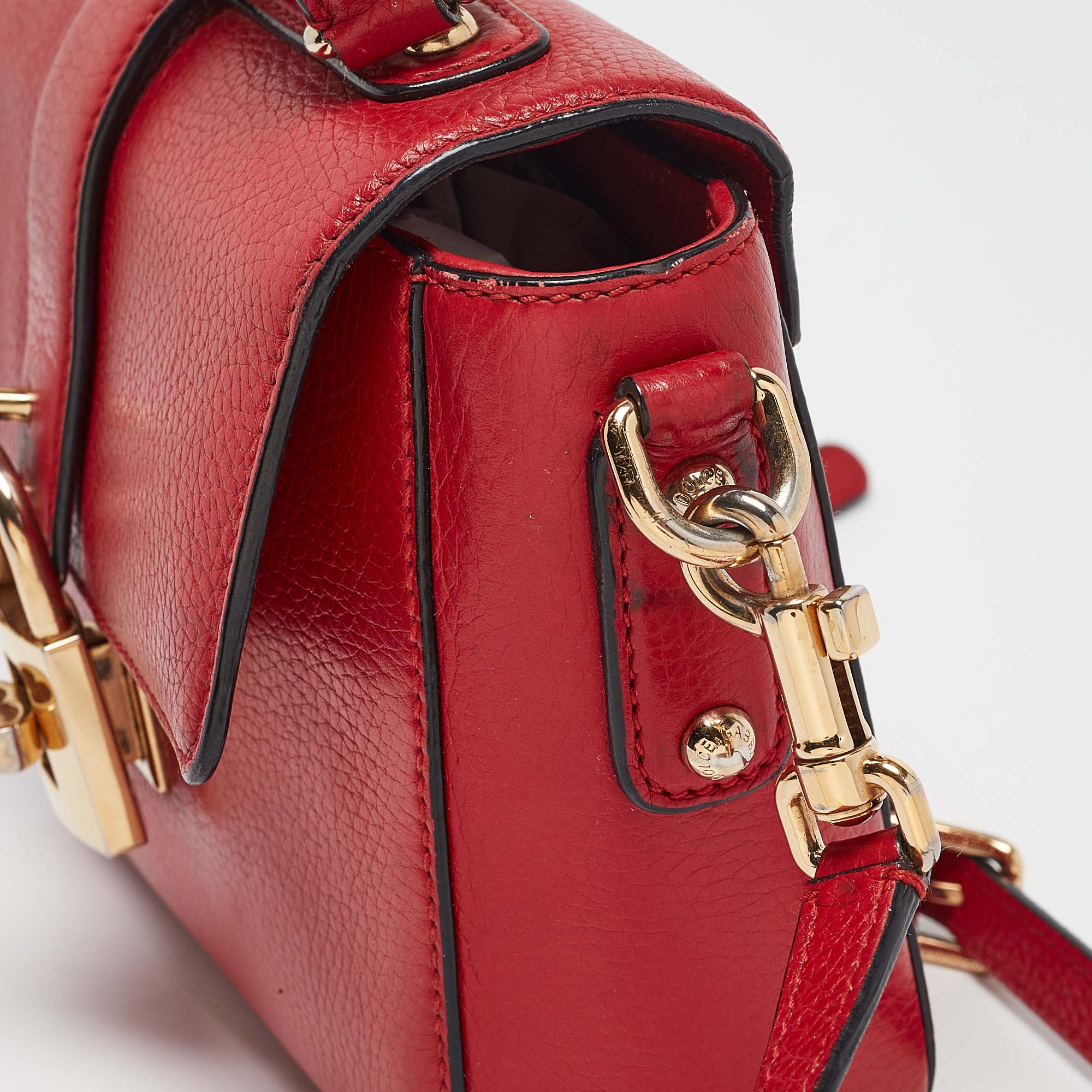 Dolce & Gabbana Red Leather Soft Dolce Top Handle Bag