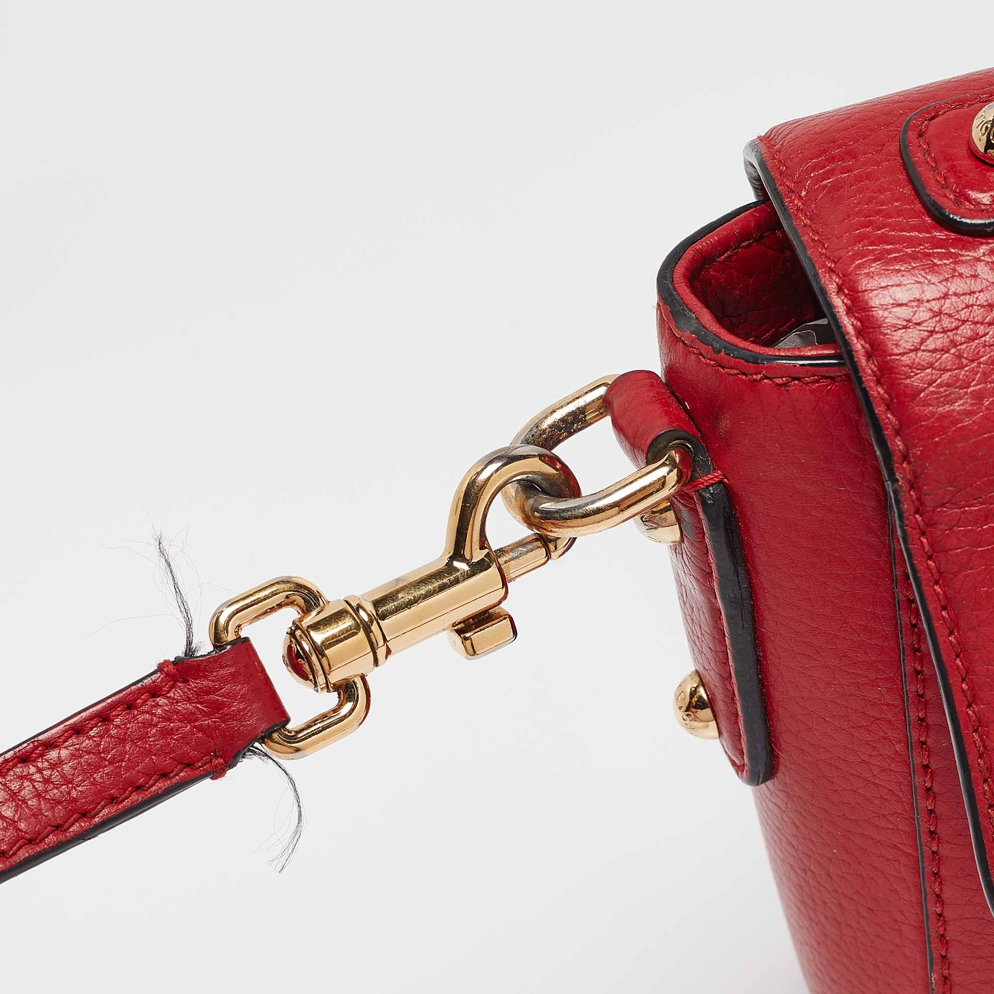 Dolce & Gabbana Red Leather Soft Dolce Top Handle Bag