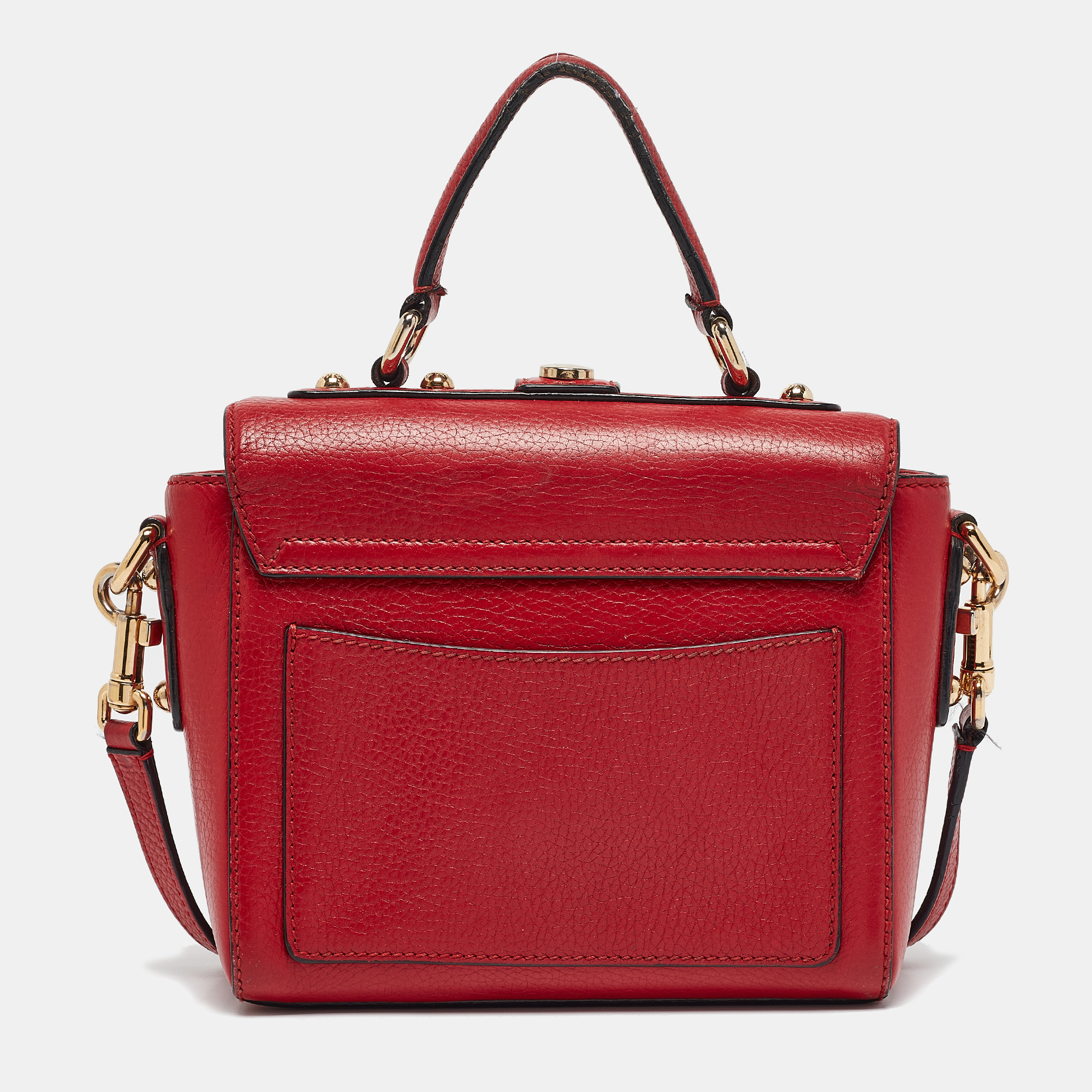 Dolce & Gabbana Red Leather Soft Dolce Top Handle Bag