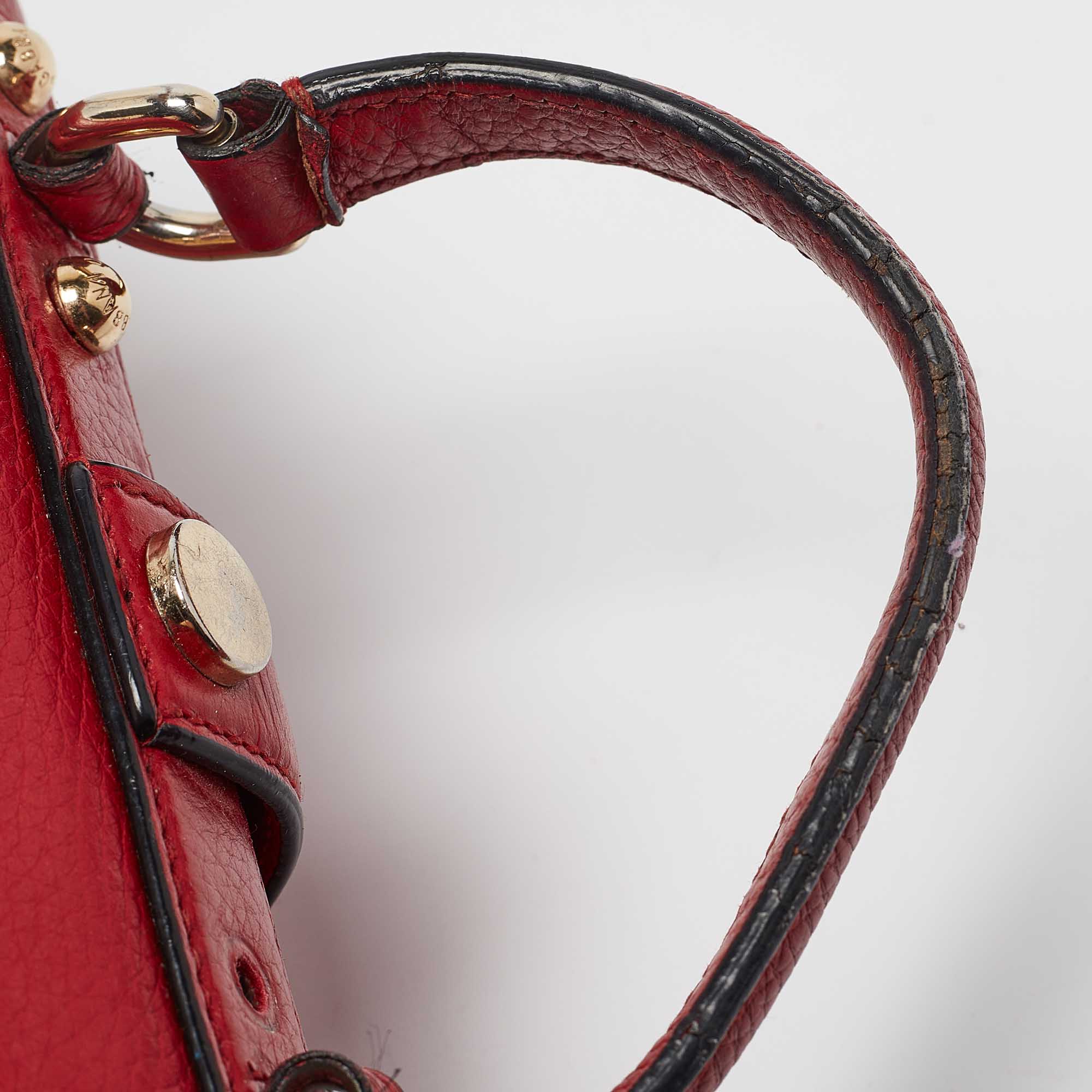 Dolce & Gabbana Red Leather Soft Dolce Top Handle Bag