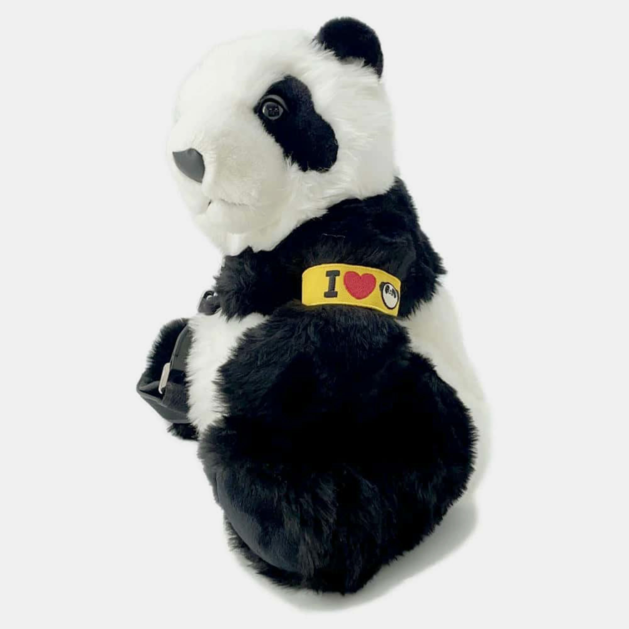 Dolce & Gabbana White/Black Acryl Polyester Leather Rayon Panda Shoulder Bag