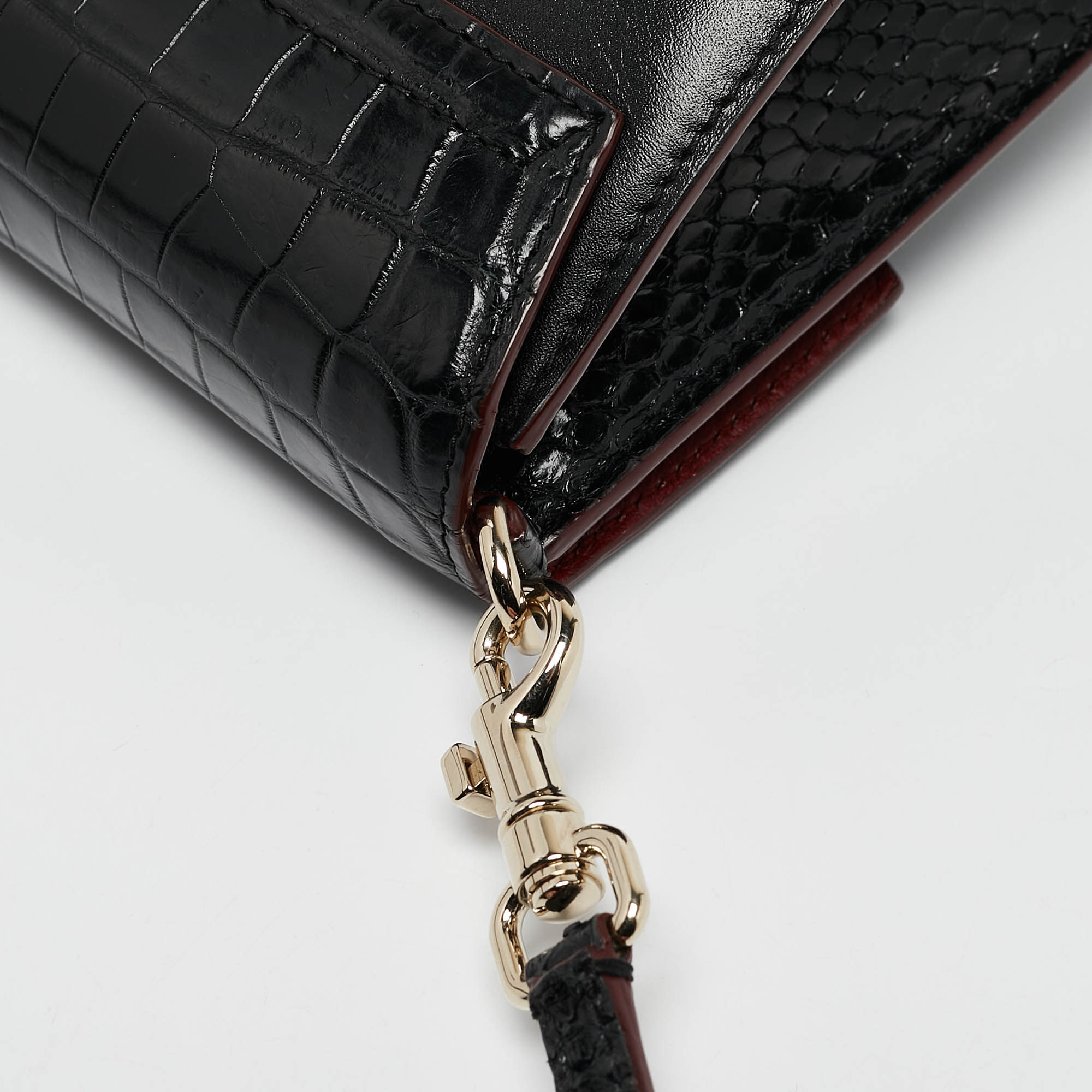 Dolce & Gabbana Black Crocodile Leather And Python Lucia Shoulder Bag