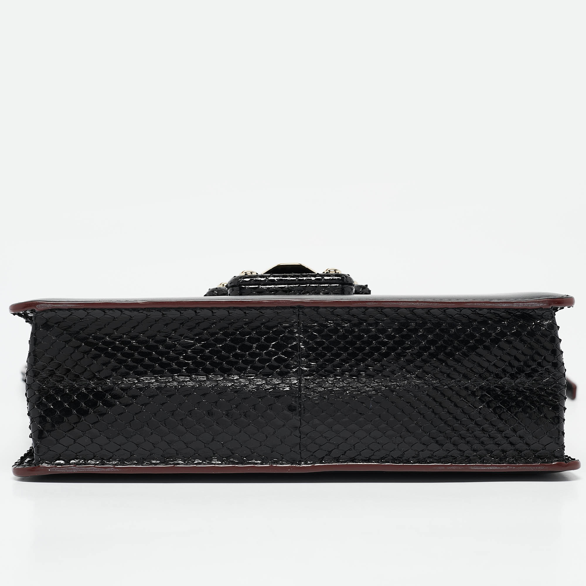 Dolce & Gabbana Black Crocodile Leather And Python Lucia Shoulder Bag