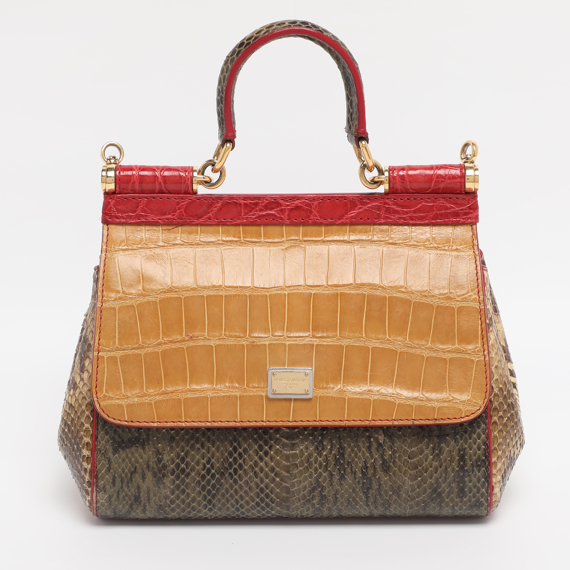 Dolce & Gabbana Multicolor Mix Exotic Small Miss Sicily Top Handle Bag
Dolce & Gabbana Multicolor Mix Exotic Small Miss Sicily Top Handle Bag