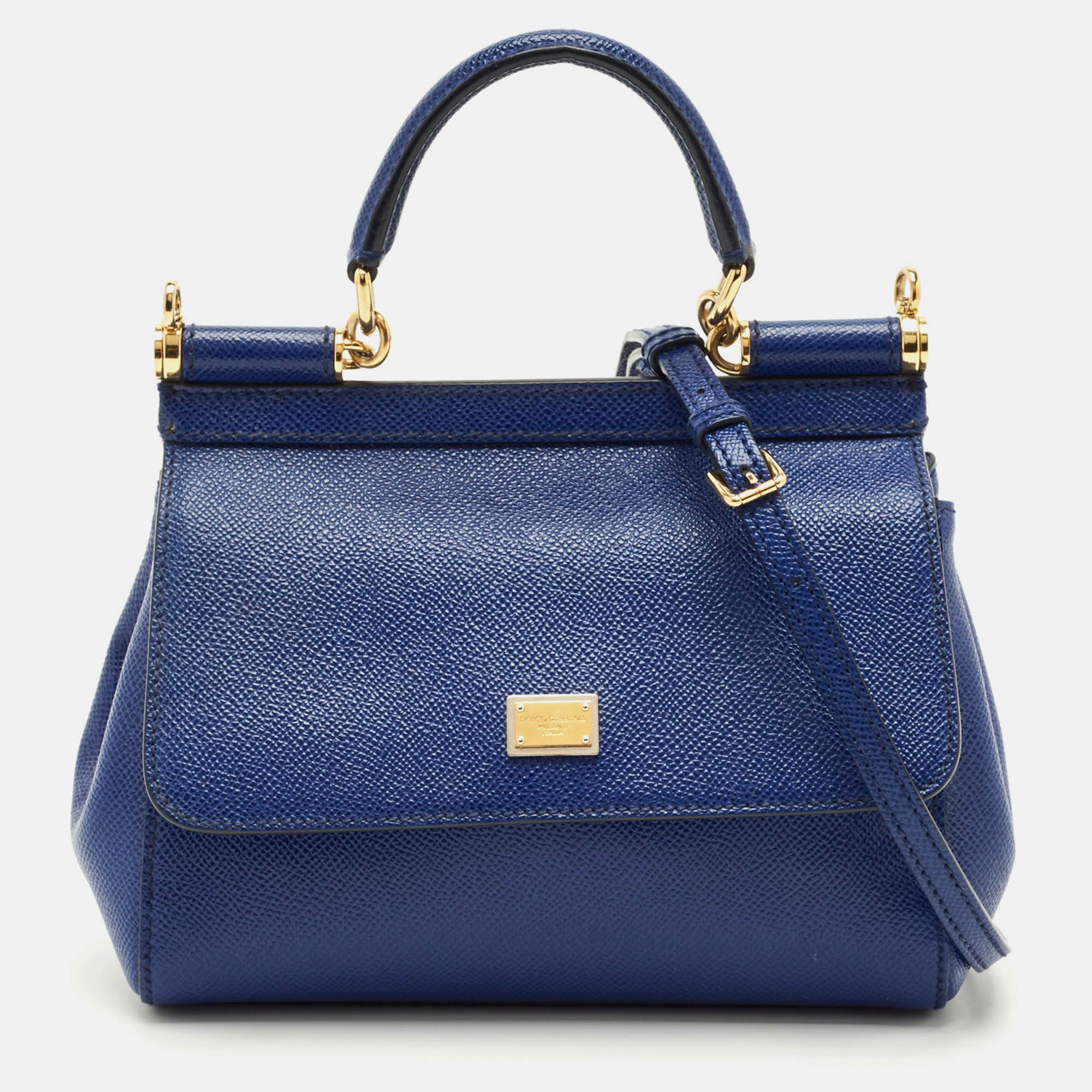 Dolce & Gabbana Blue Leather Small Miss Sicily Top Handle Bag
Dolce & Gabbana Blue Leather Small Miss Sicily Top Handle Bag
