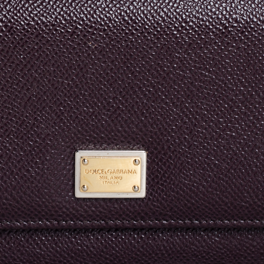 Dolce & Gabbana Burgundy Leather Dauphine Continental Wallet