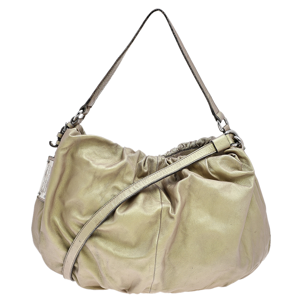Dolce & gabbana gold leather miss night and day hobo