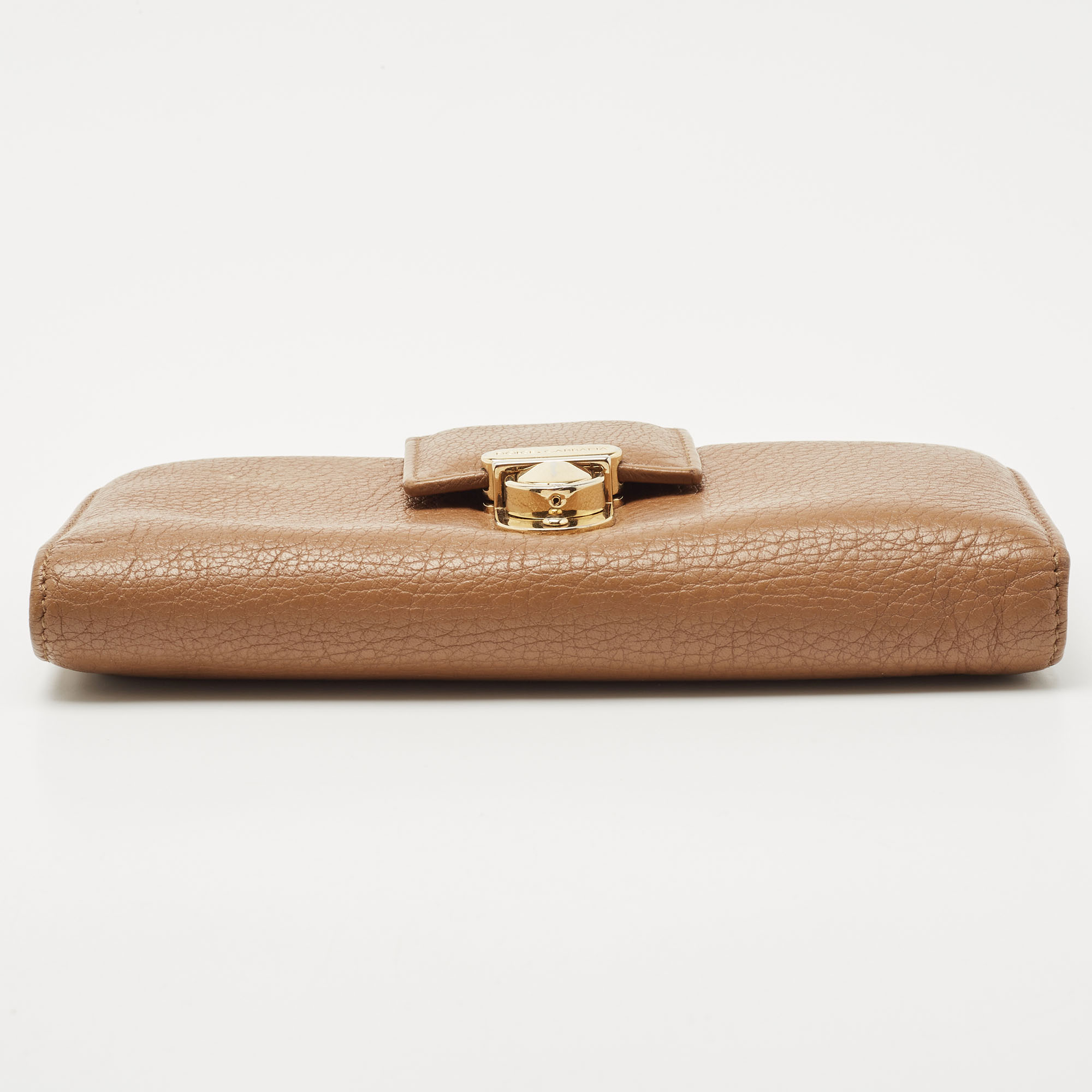 Dolce & Gabbana Beige Leather Padlock Wallet