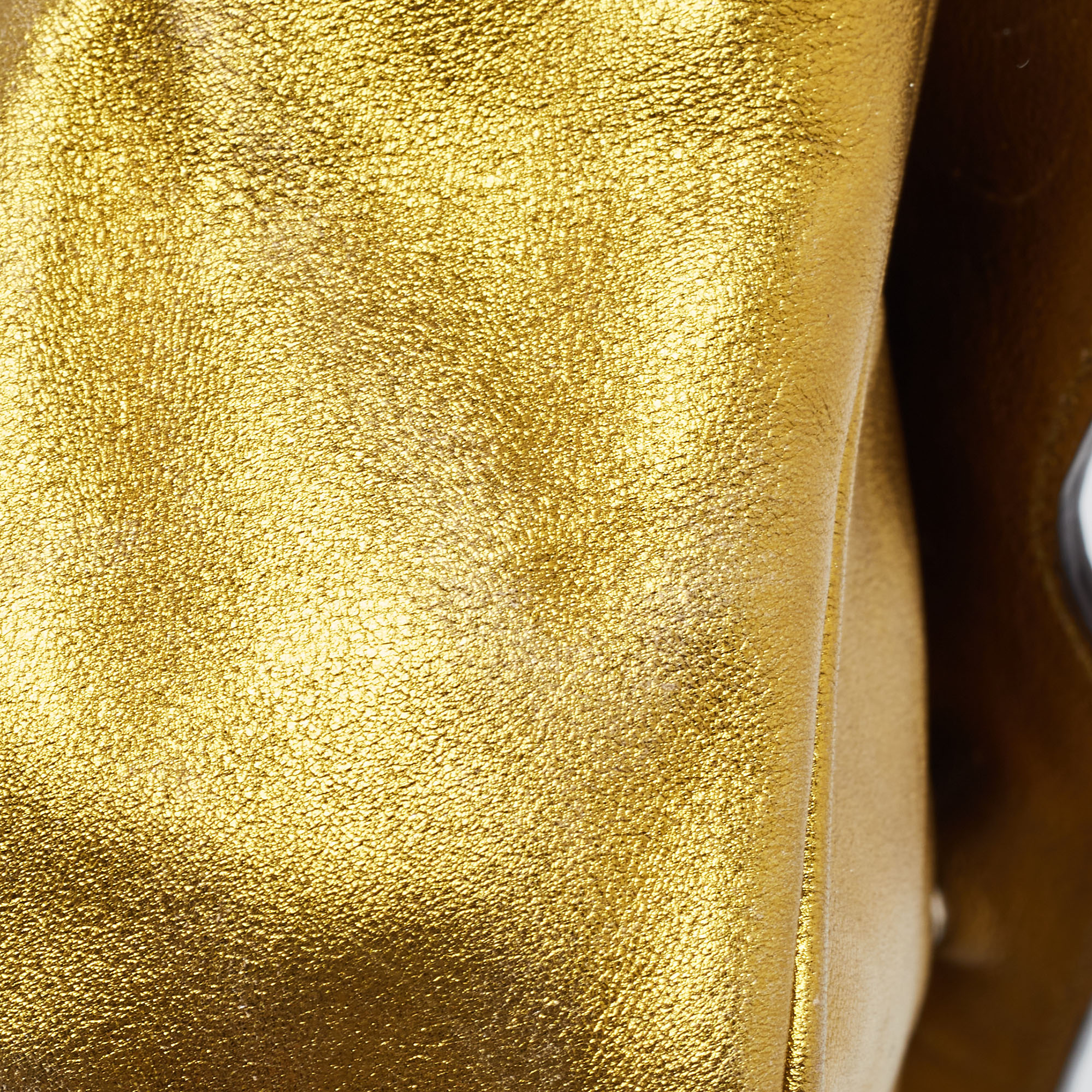 Dolce & Gabbana Gold Leather Chain Shoulder Bag