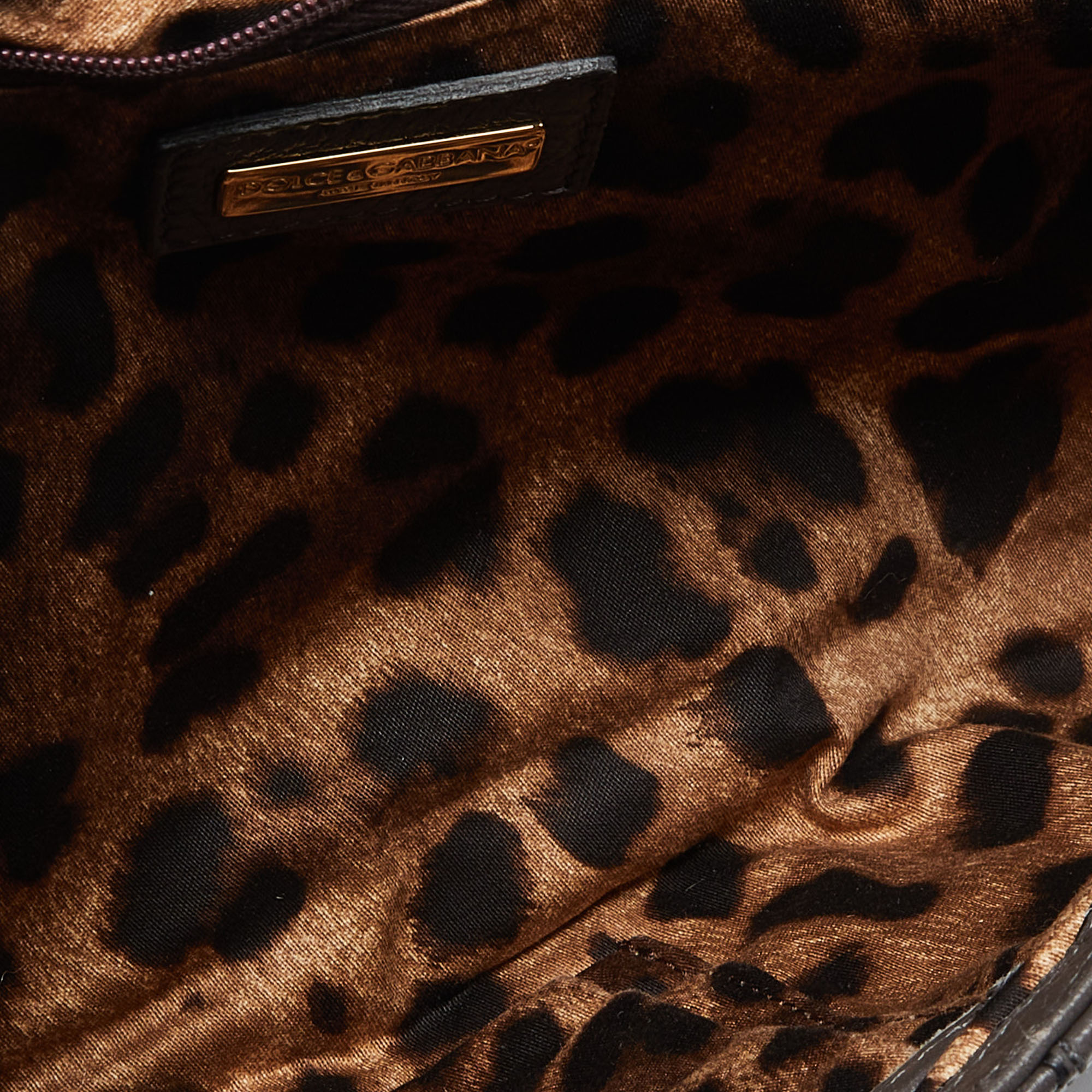 Dolce & Gabbana Grey Leather Flap Shoulder Bag