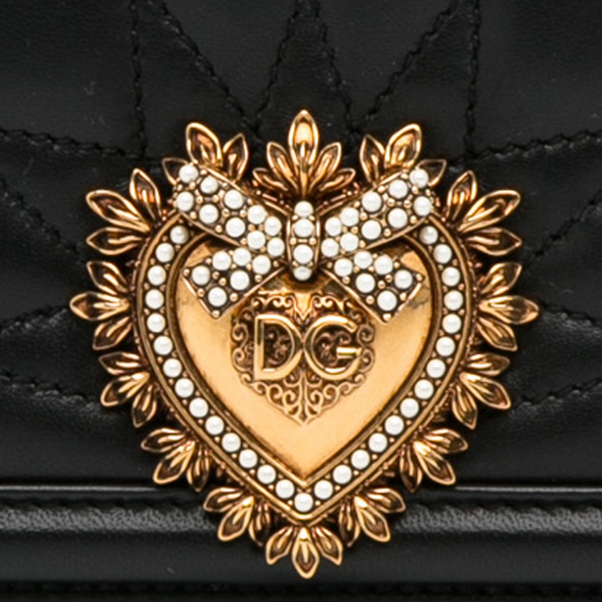 Dolce & Gabbana Black Small Devotion Crossbody Bag