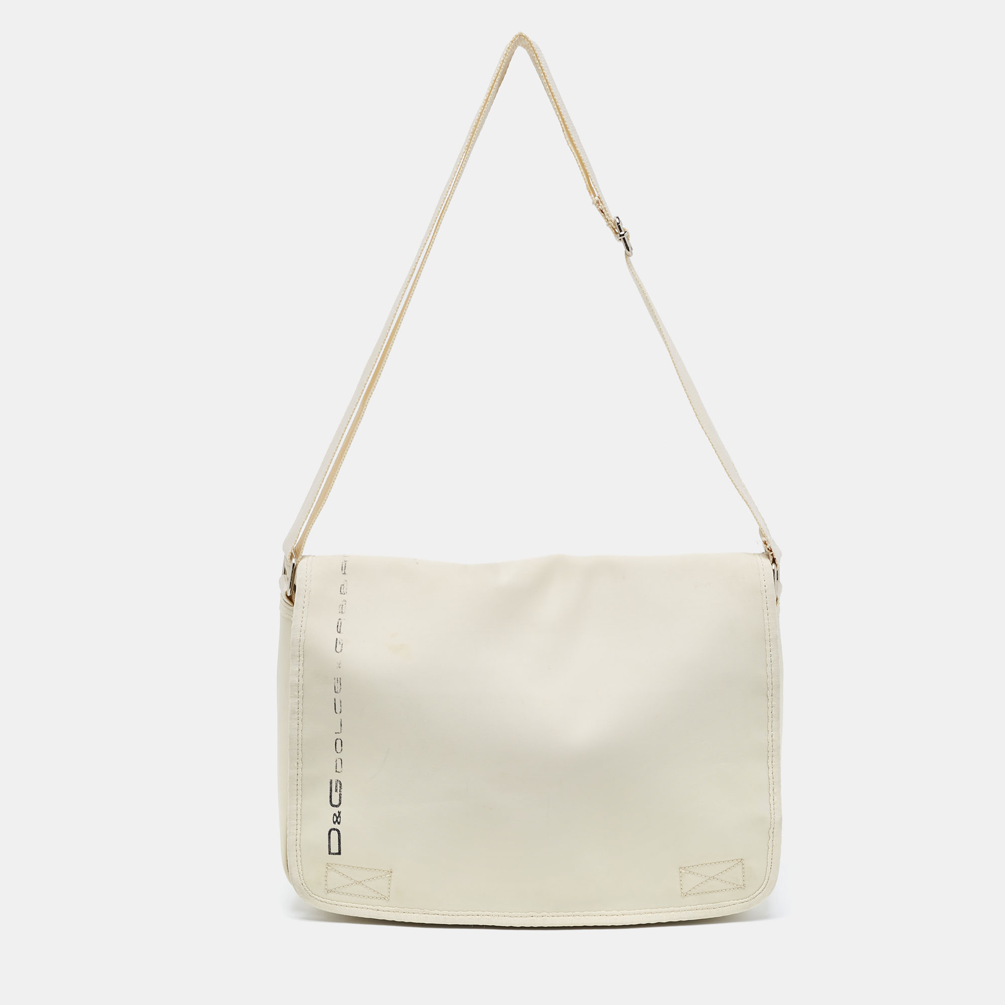 D&G Off White Nylon Messenger Bag