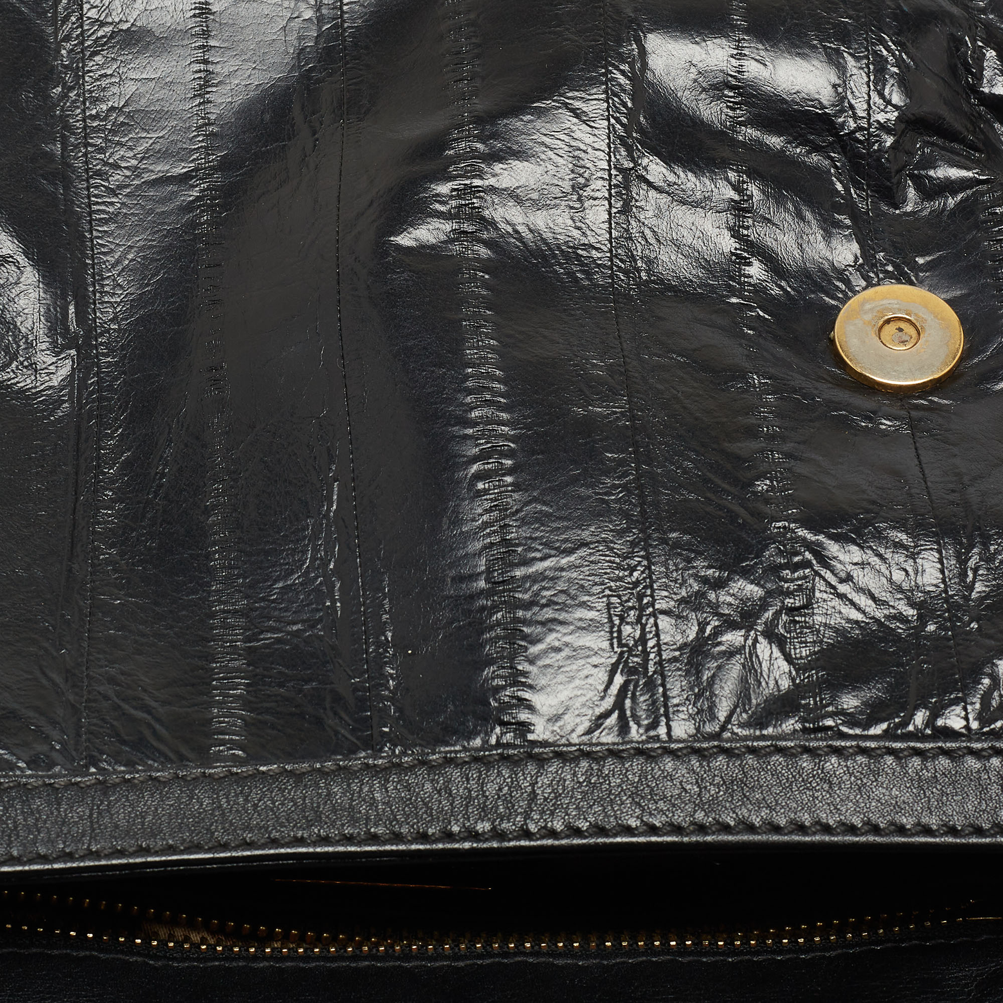 Dolce & Gabbana Black Eel Leather Medium Miss Sicily Top Handle Bag