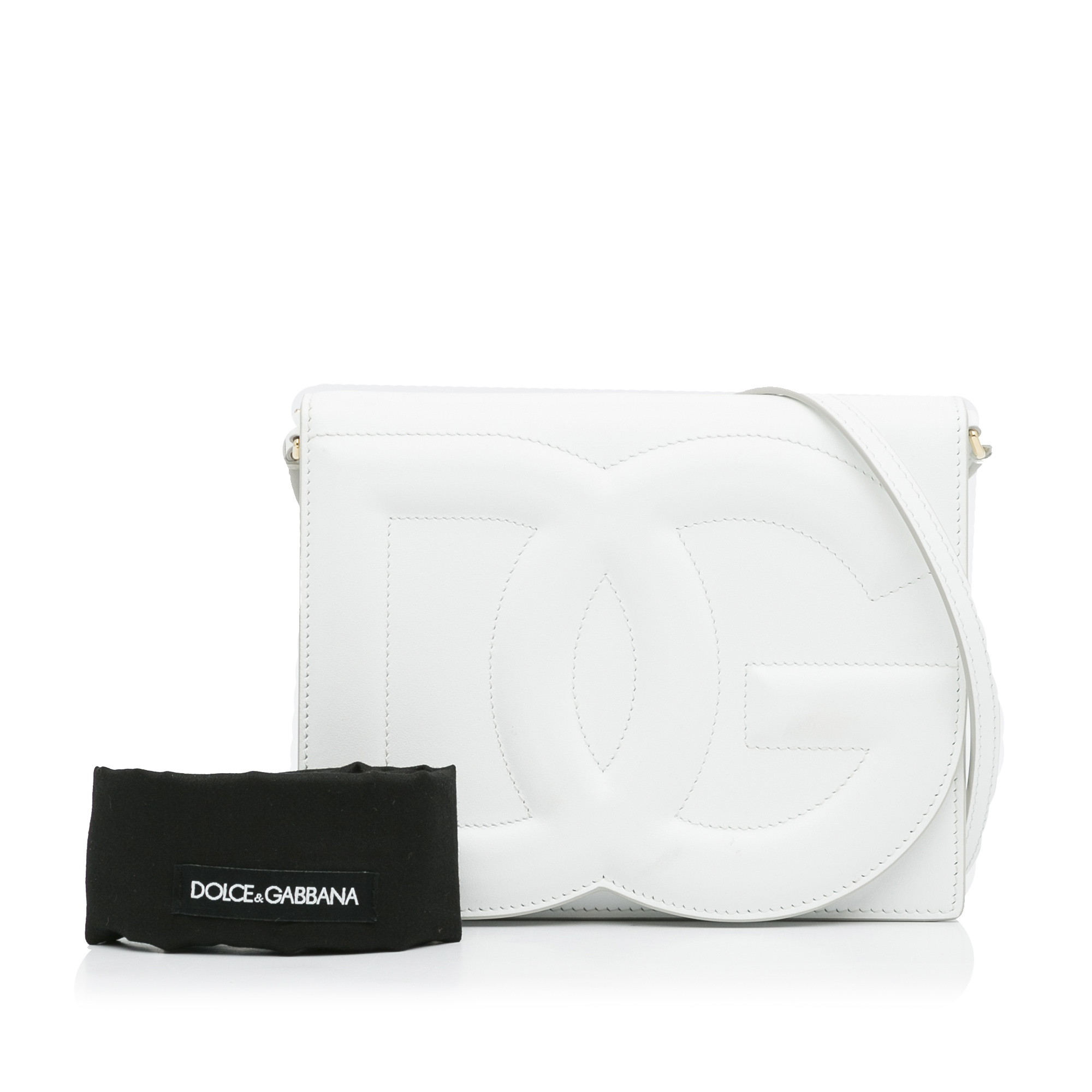 Dolce & Gabbana White DG Logo Flap Crossbody Bag