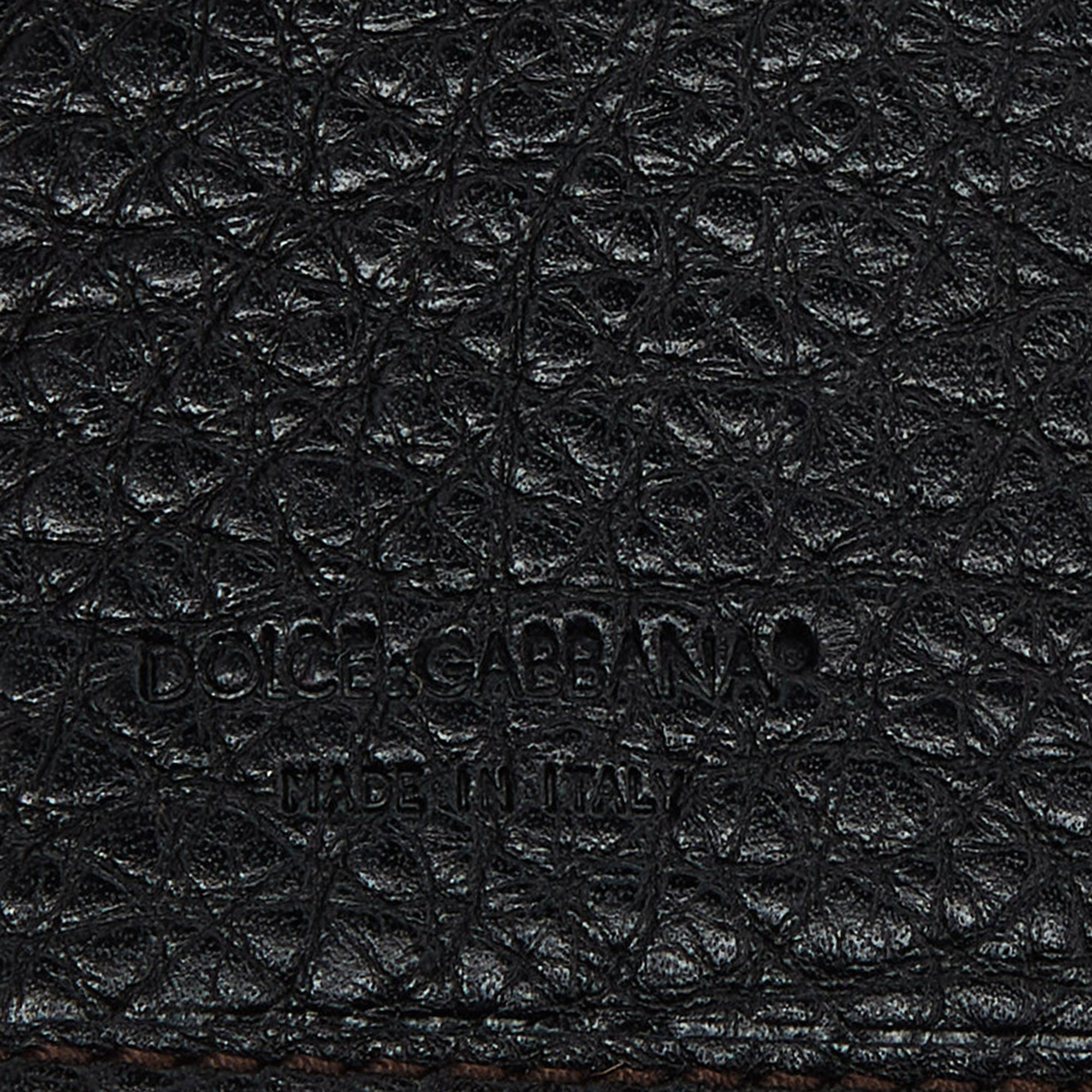 Dolce & Gabbana Brown Leopard Print Calfhair And Leather French Wallet
