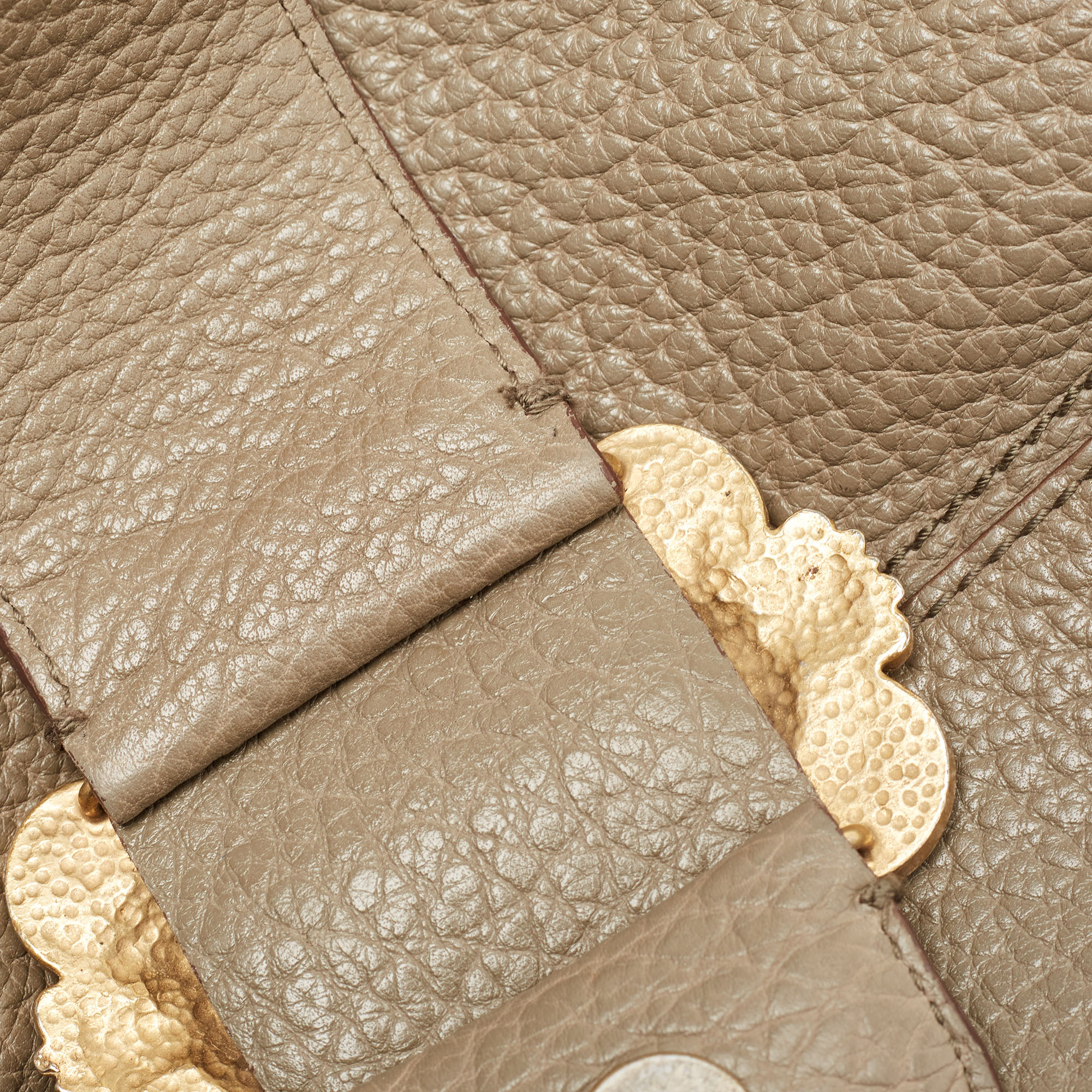 Dolce & Gabbana Grey Leather Embellished Flap Tote