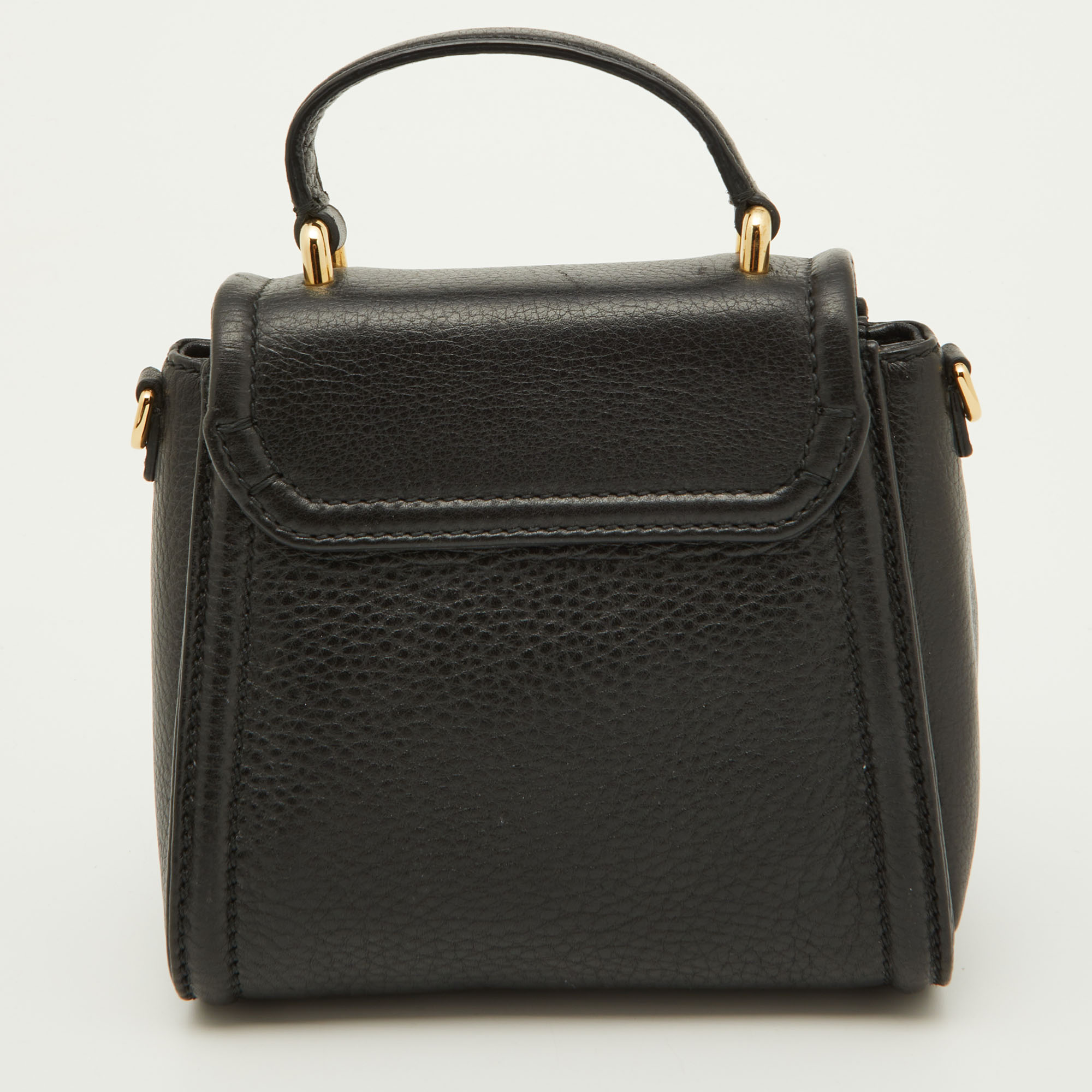 Dolce & Gabbana Black Leather Top Handle Bag
