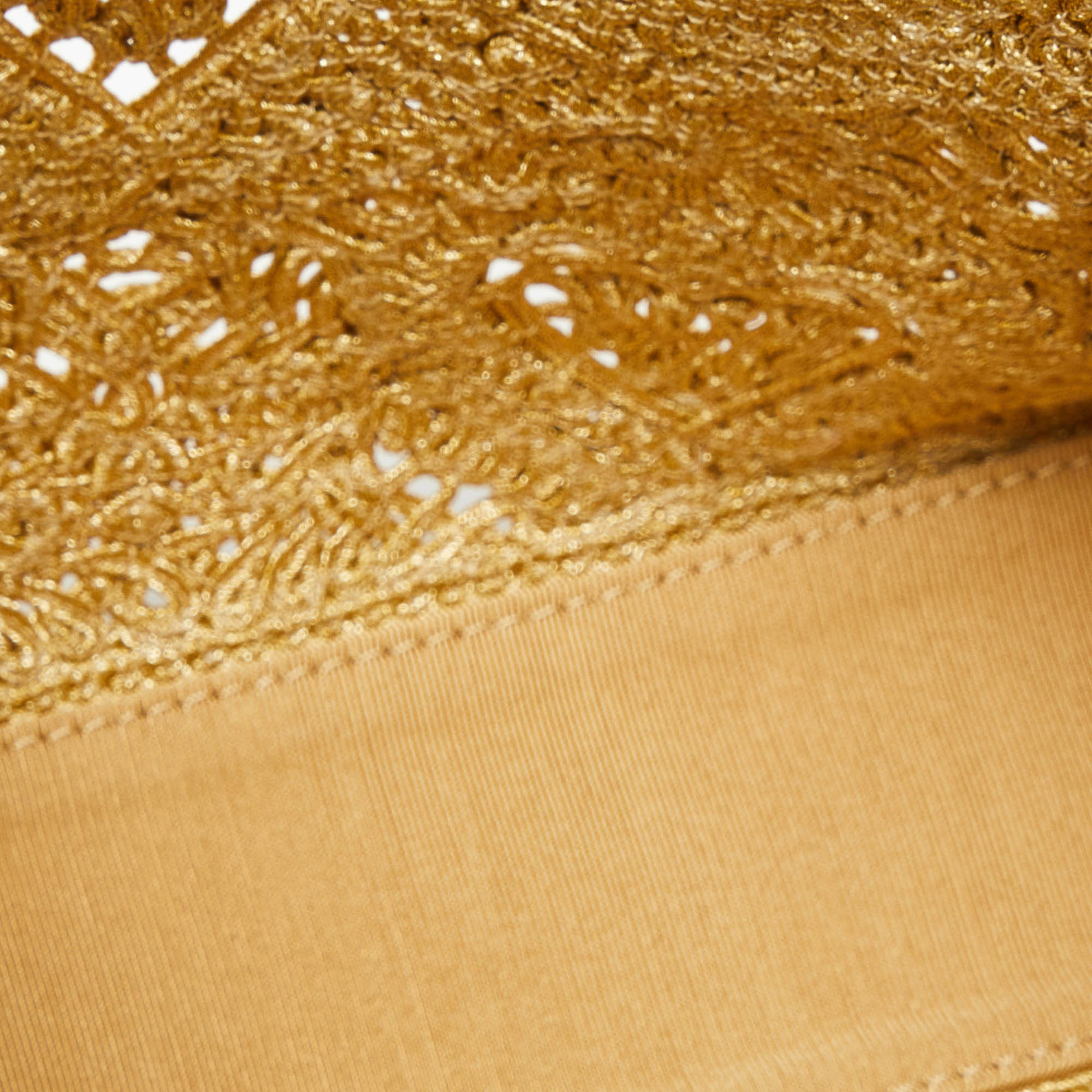 Dolce & Gabbana Gold Lurex Fabric Shoulder Bag