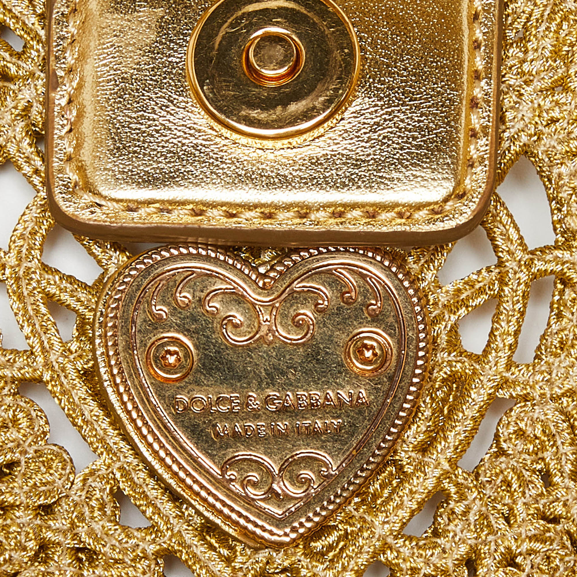 Dolce & Gabbana Gold Lurex Fabric Shoulder Bag