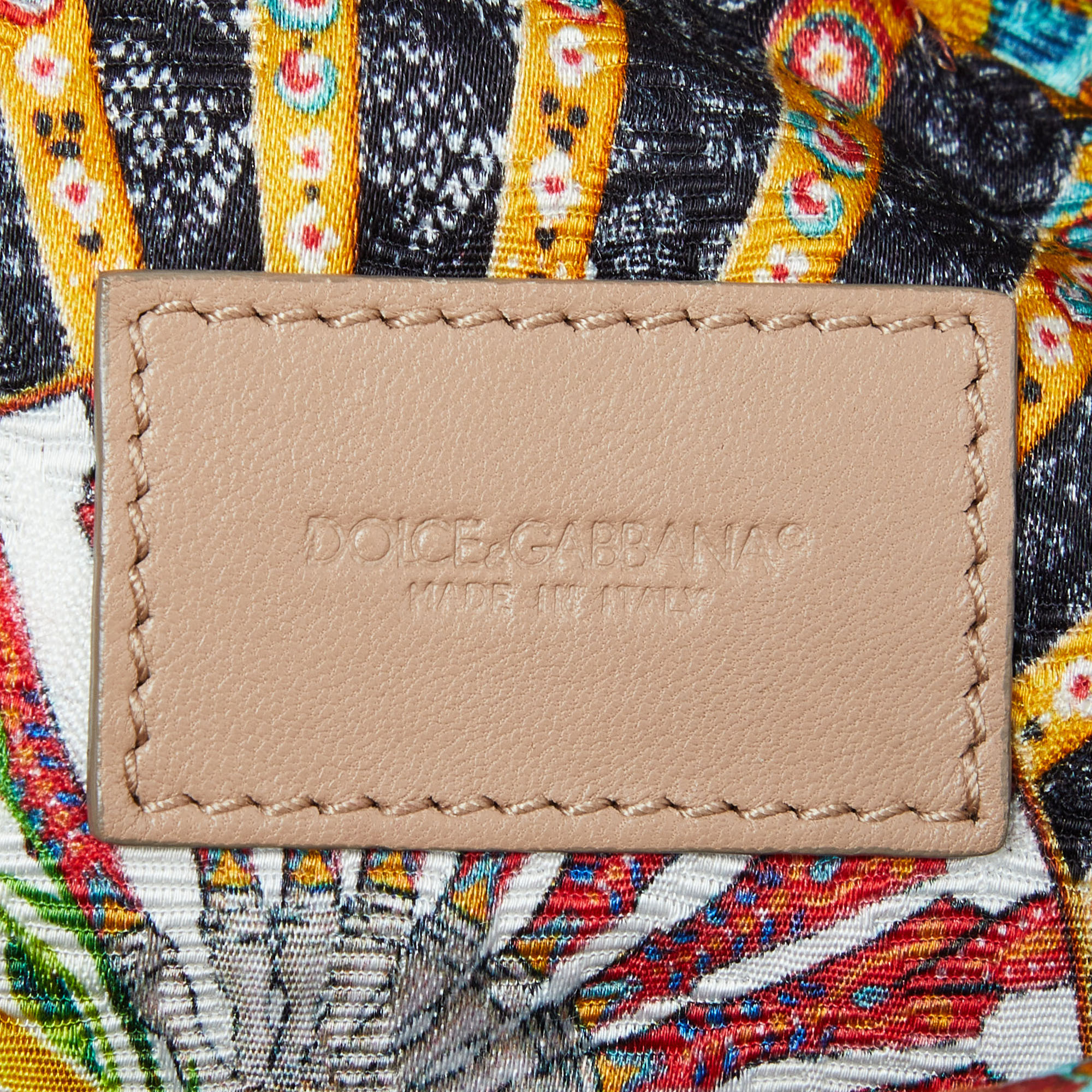 Dolce & Gabbana Beige Leather Round Glam Crossbody Bag