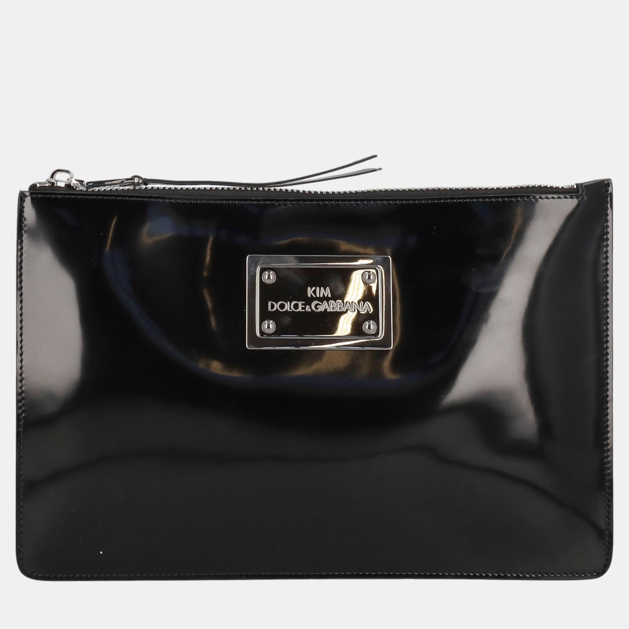 Dolce & Gabbana  Women's Leather Clutch Bag - Black - One Size