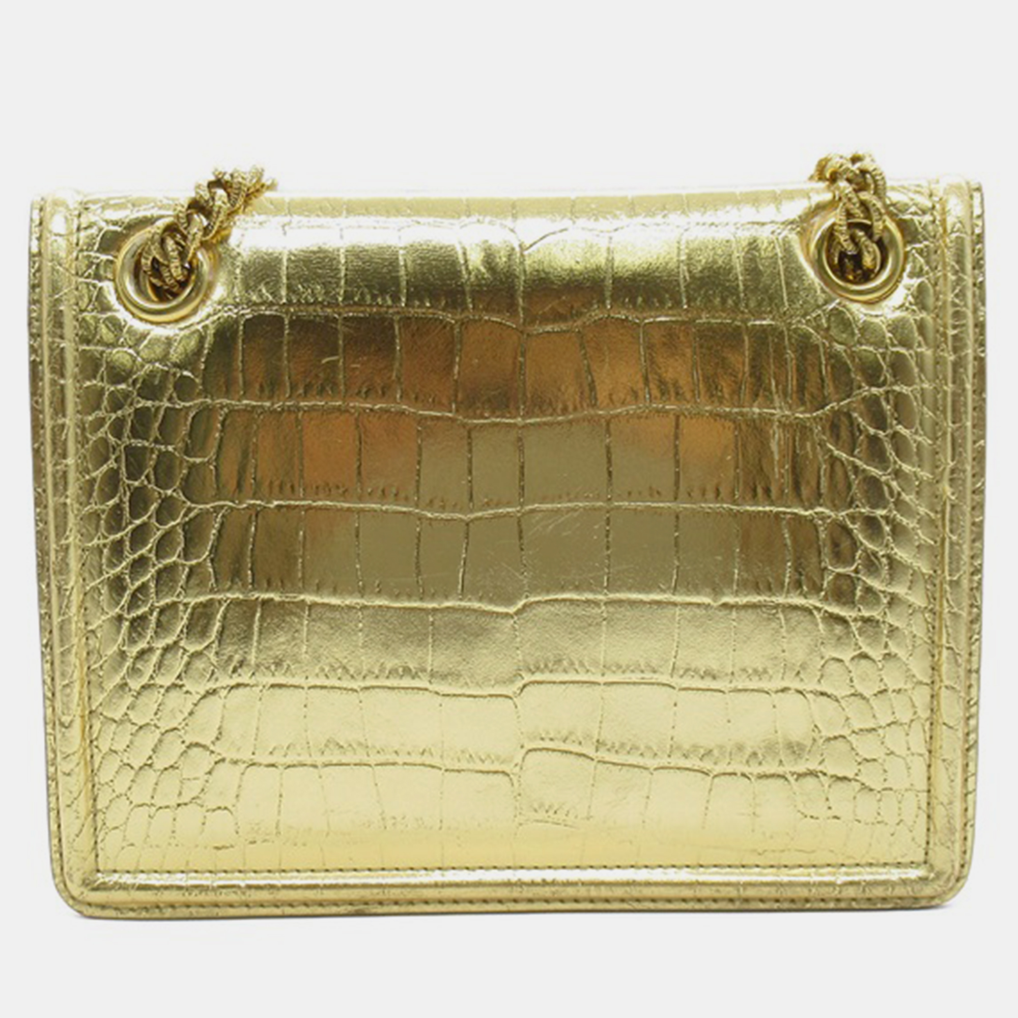 

Dolce & Gabbana Gold Embossed Leather Devotion Shoulder Bag