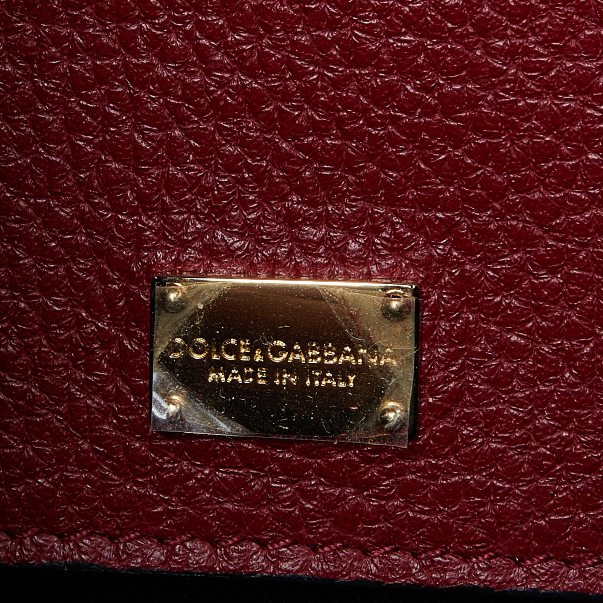 Dolce & Gabbana Red Leather Greta Top Handle Bag