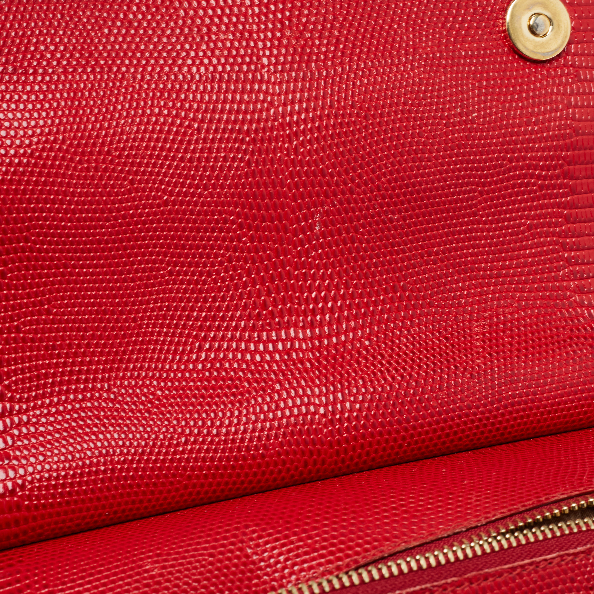 Dolce & Gabbana Red Leather Medium Miss Sicily Handle Bag