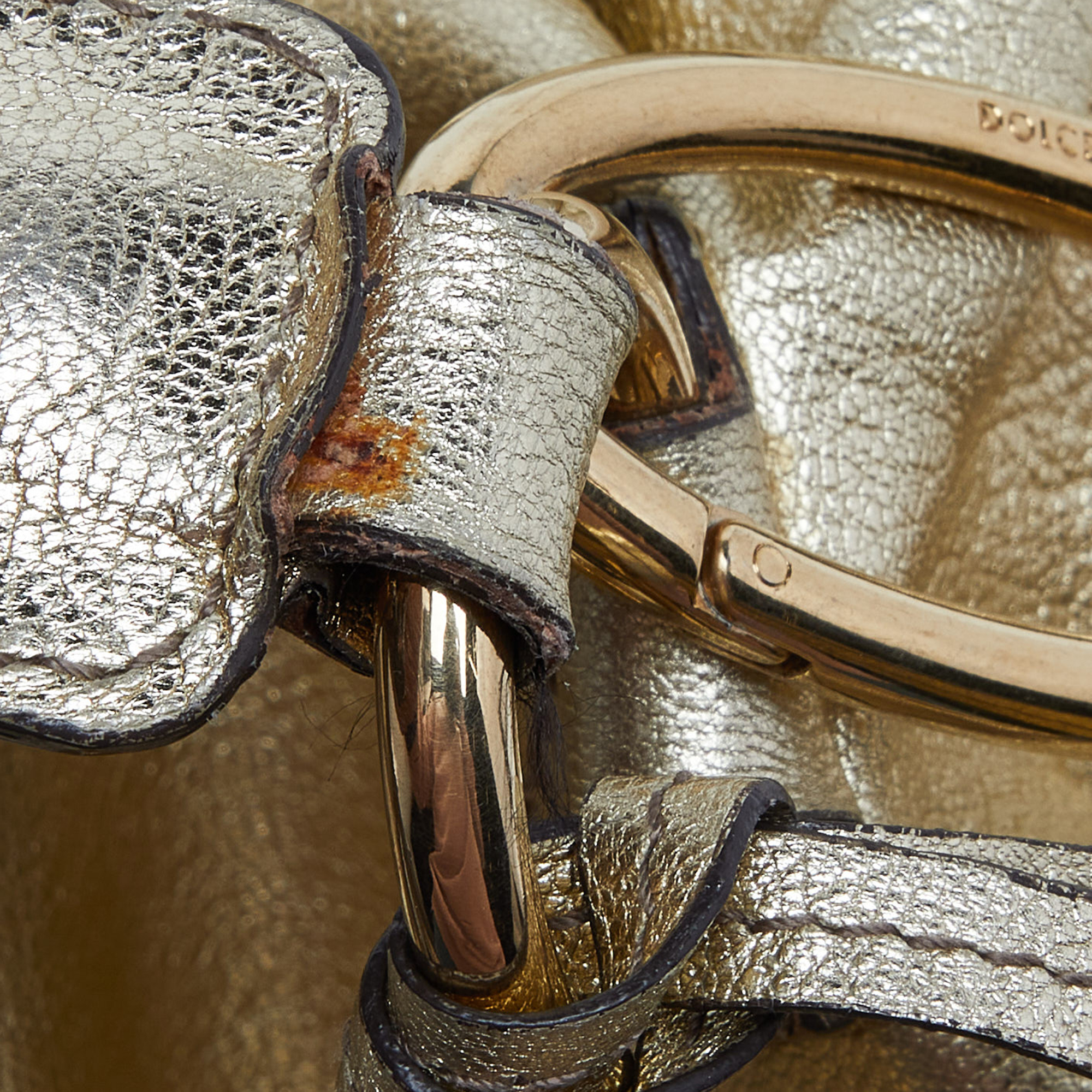 Dolce & Gabbana Gold Leather Satchel