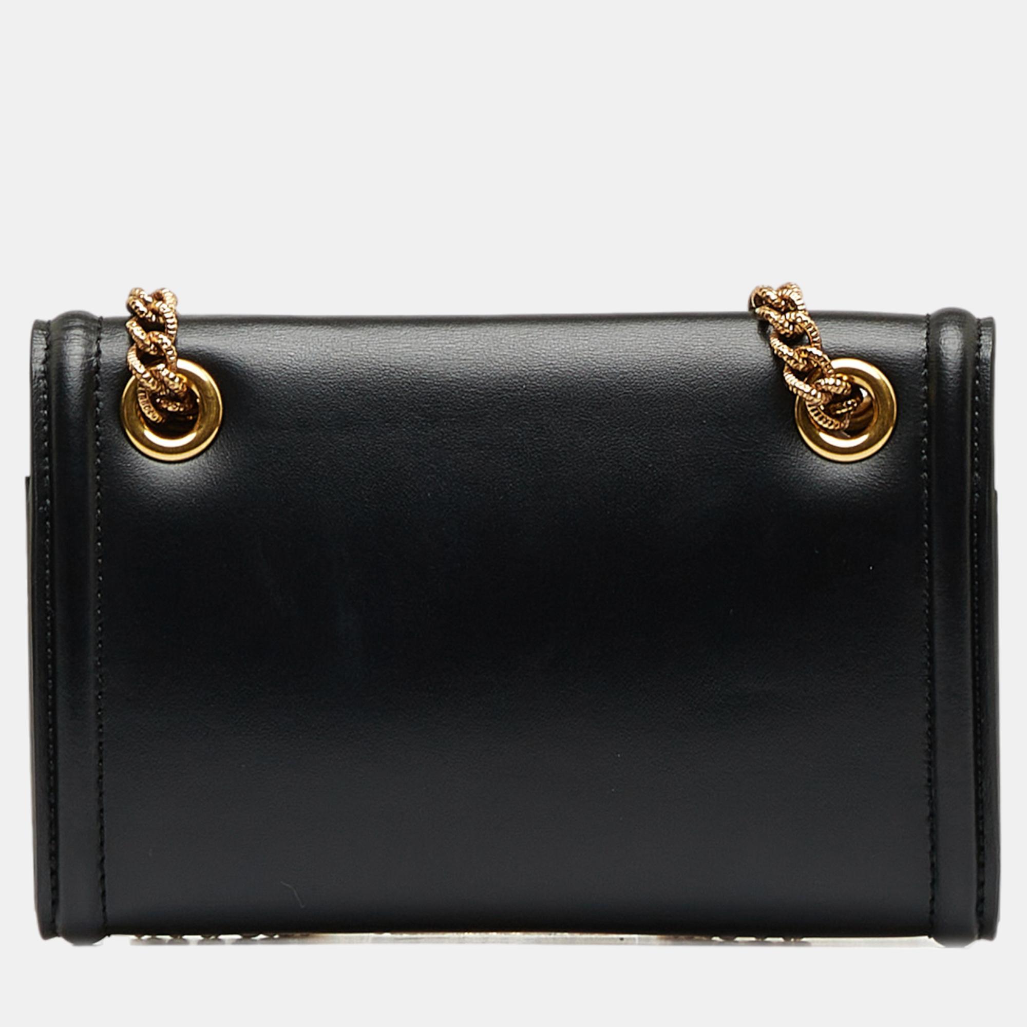 Dolce & Gabbana Black Small Devotion Crossbody Bag