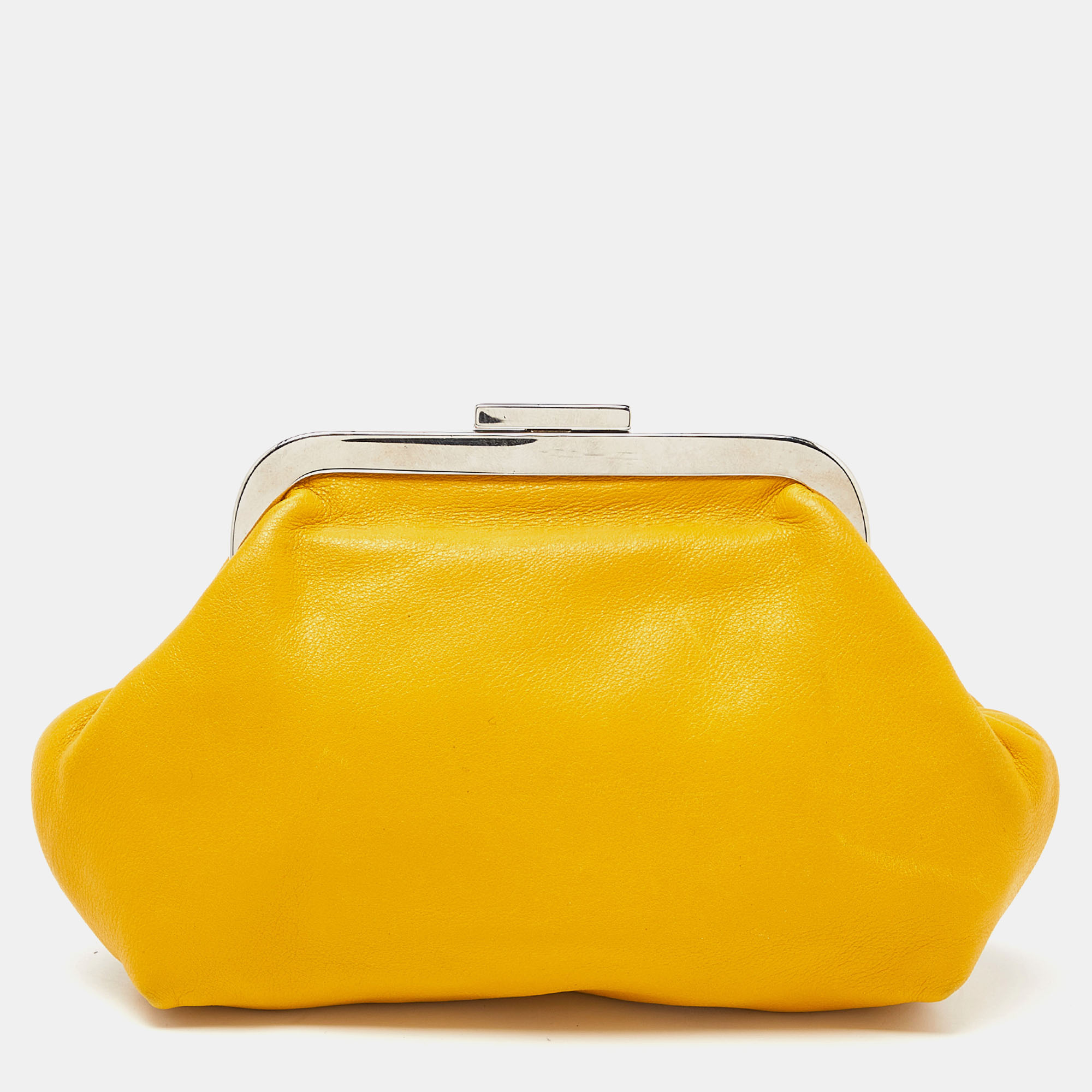 Dolce & Gabbana Yellow Leather Frame Pouch