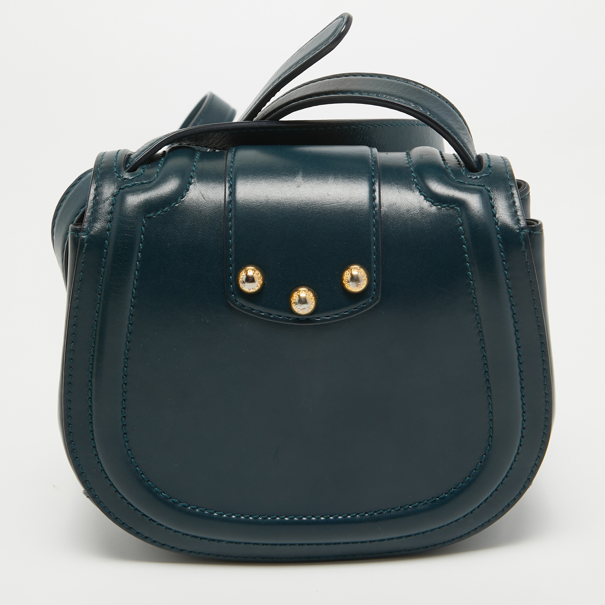Dolce & Gabbana Teal Leather Amore Crossbody Bag