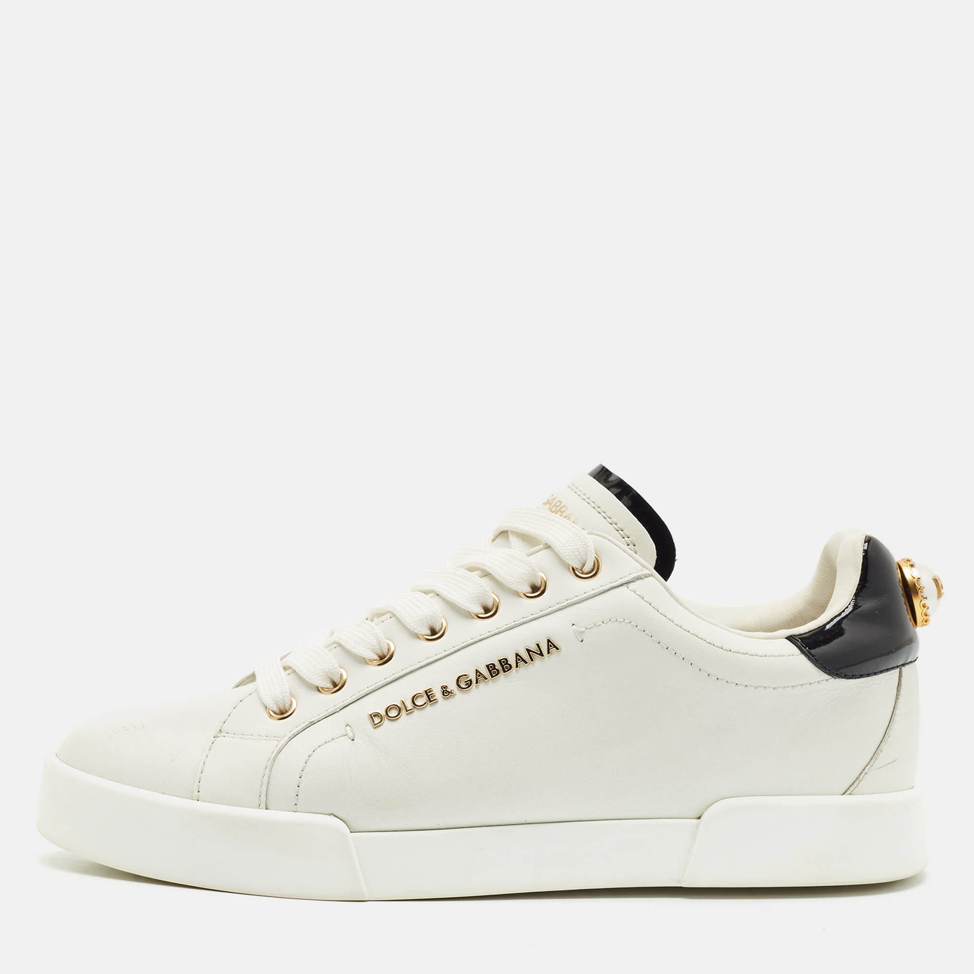 Dolce & Gabbana White Leather Portofino Embellished Low Top Sneakers Size
Dolce & Gabbana White Leather Portofino Embellished Low Top Sneakers Size