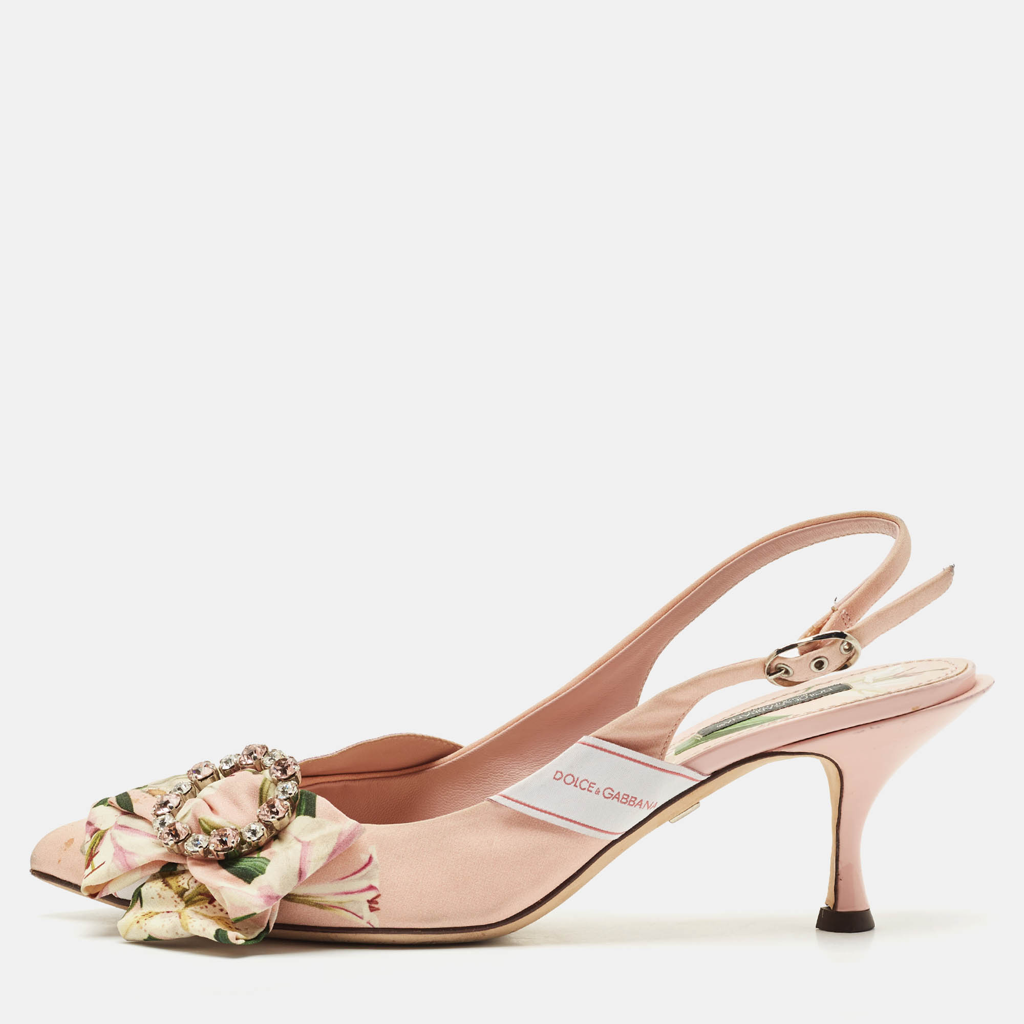 Dolce & Gabbana Multicolor Canvas Crystal Embellished Slingback Pumps Size
Dolce & Gabbana Multicolor Canvas Crystal Embellished Slingback Pumps Size
