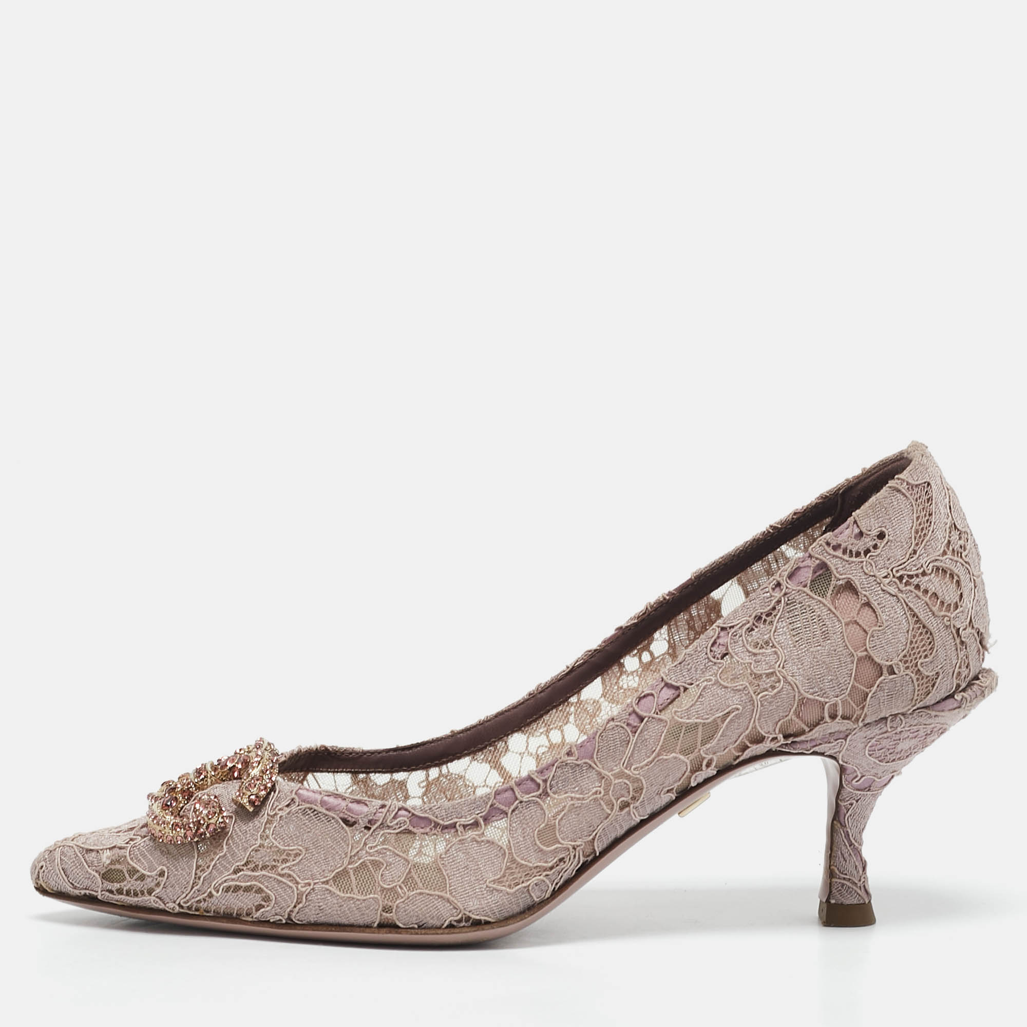 Dolce & Gabbana Lilac Lace Brooch Detail Rainbow Pumps Size, Purple
Dolce & Gabbana Lilac Lace Brooch Detail Rainbow Pumps Size, Purple