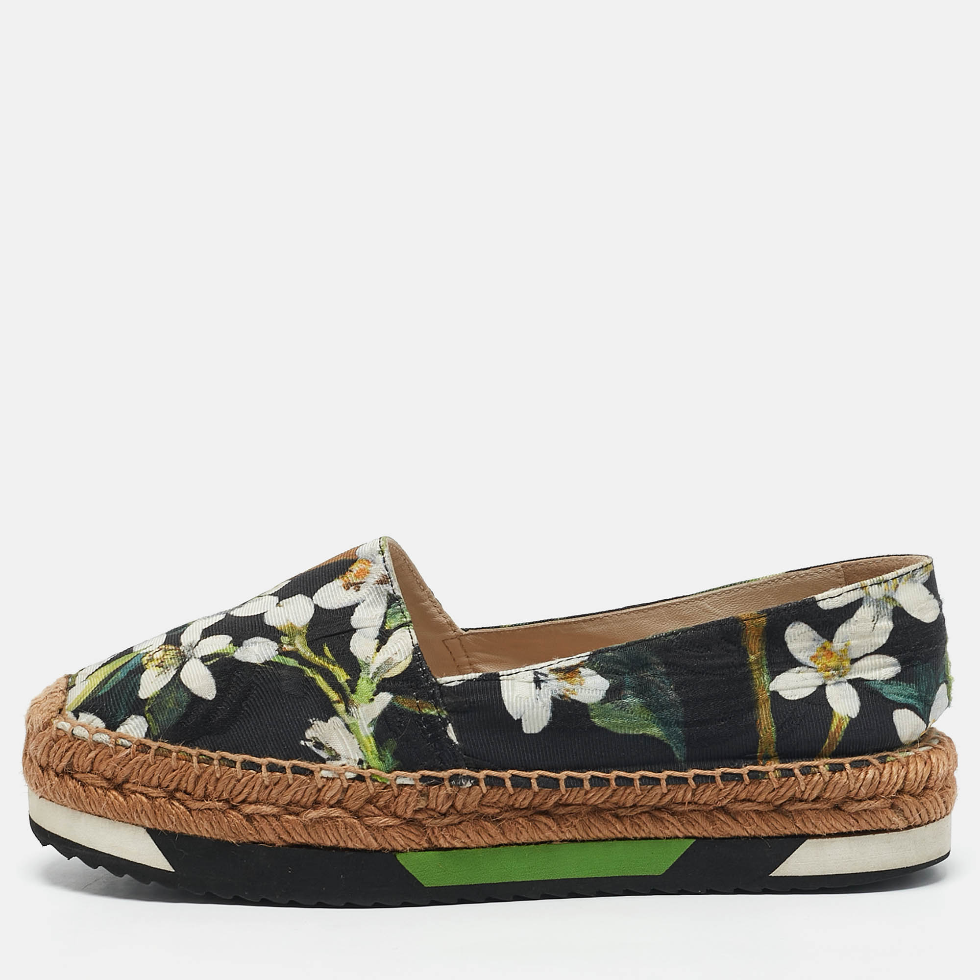 Dolce & Gabbana Multicolor Floral Print Brocade Fabric Espadrille Flats Size
Dolce & Gabbana Multicolor Floral Print Brocade Fabric Espadrille Flats Size