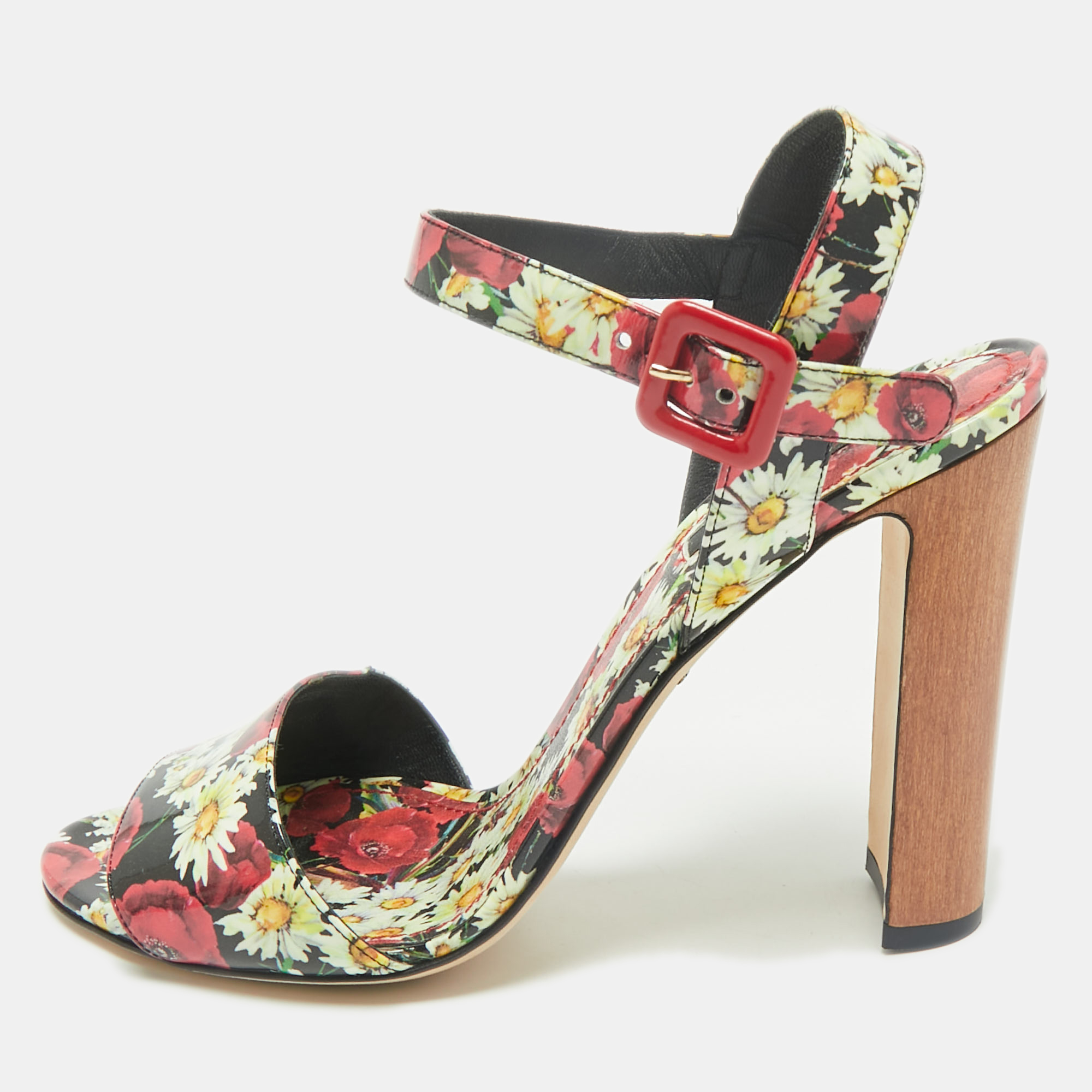 Dolce & Gabbana Multicolor Floral Print Patent Leather Ankle Strap Sandals Size
Dolce & Gabbana Multicolor Floral Print Patent Leather Ankle Strap Sandals Size