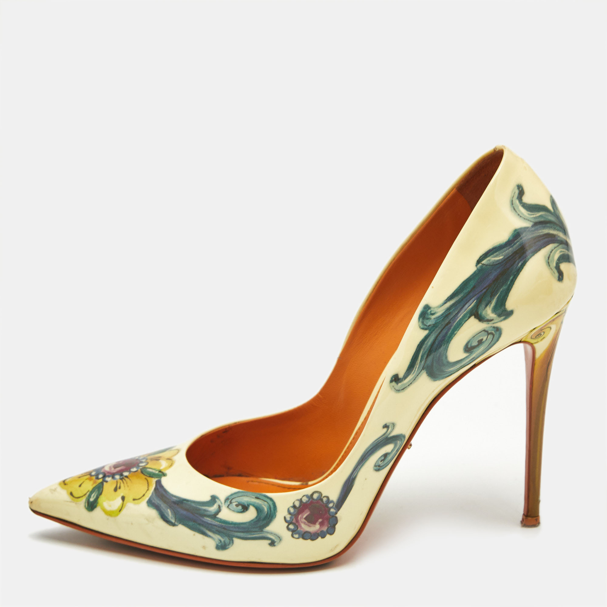 Dolce And Gabbana Multicolor Floral Saffiano Printed Patent Leather Pointed Toe Pumps Size
Dolce And Gabbana Multicolor Floral Saffiano Printed Patent Leather Pointed Toe Pumps Size