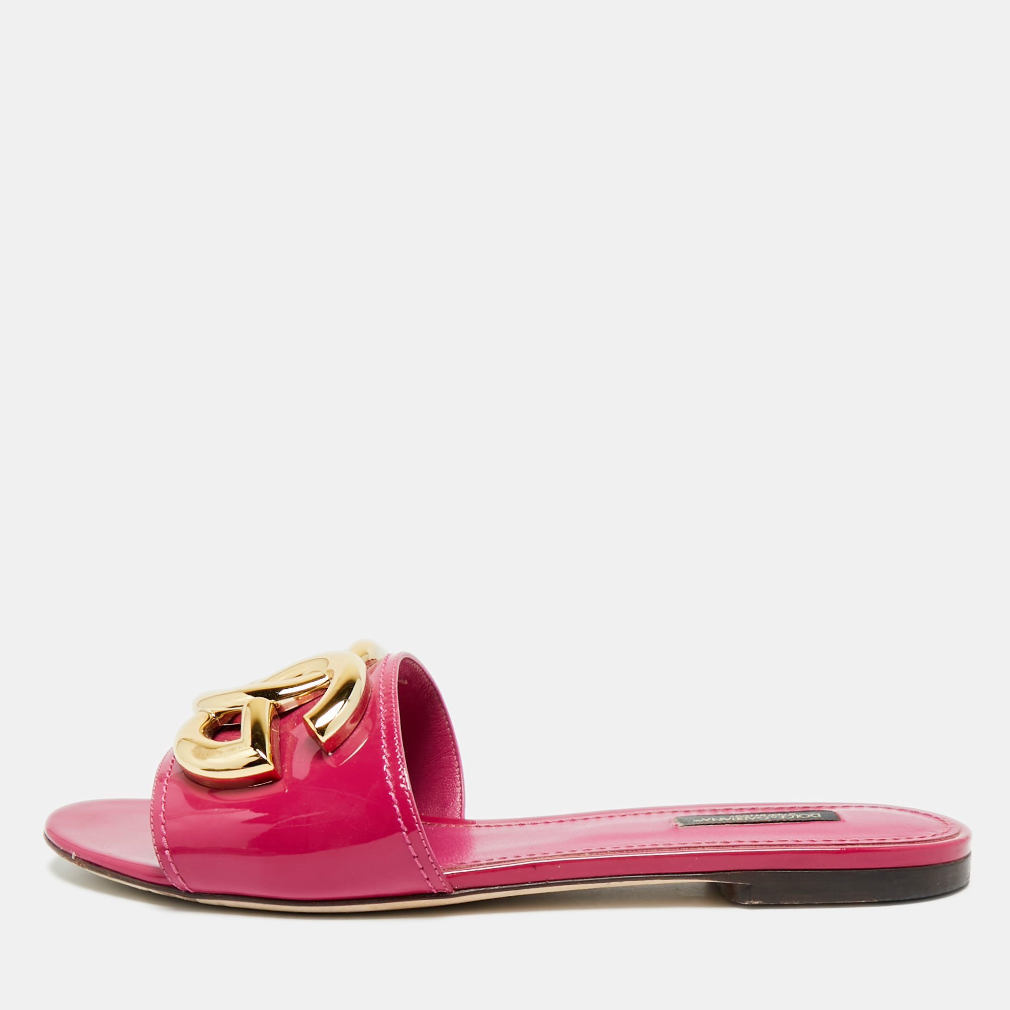 Dolce & Gabbana Size Purple Patent Leather Flat Slides
Dolce & Gabbana Size Purple Patent Leather Flat Slides