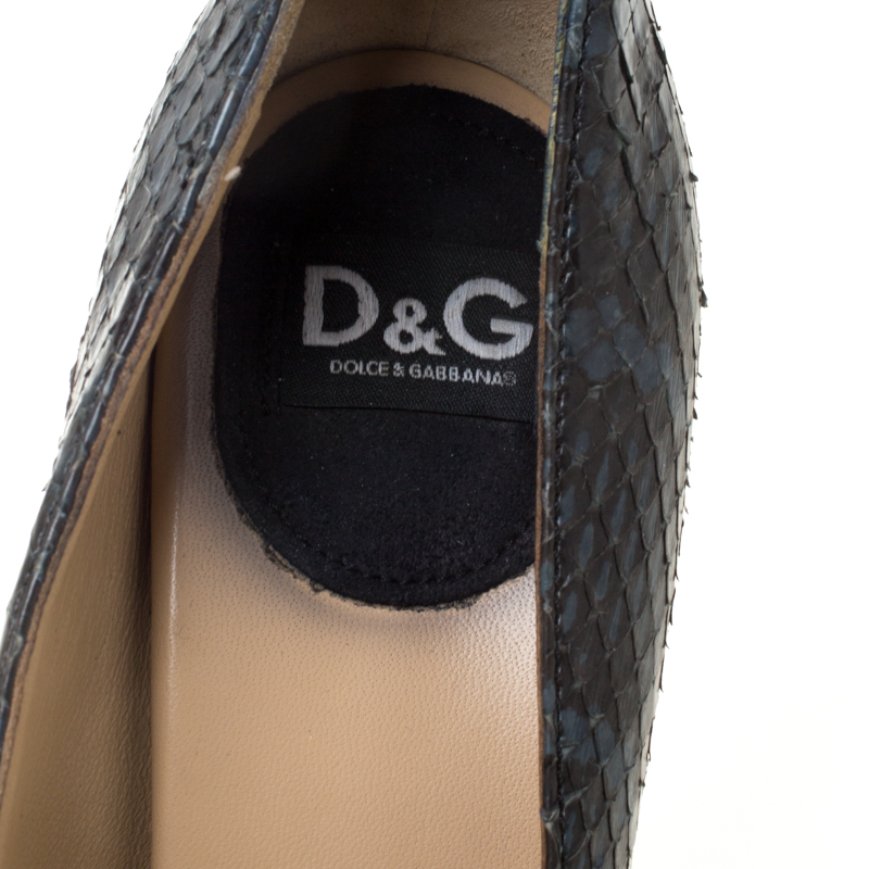 Dolce & Gabbana Grey Python Leather Pumps Size 36