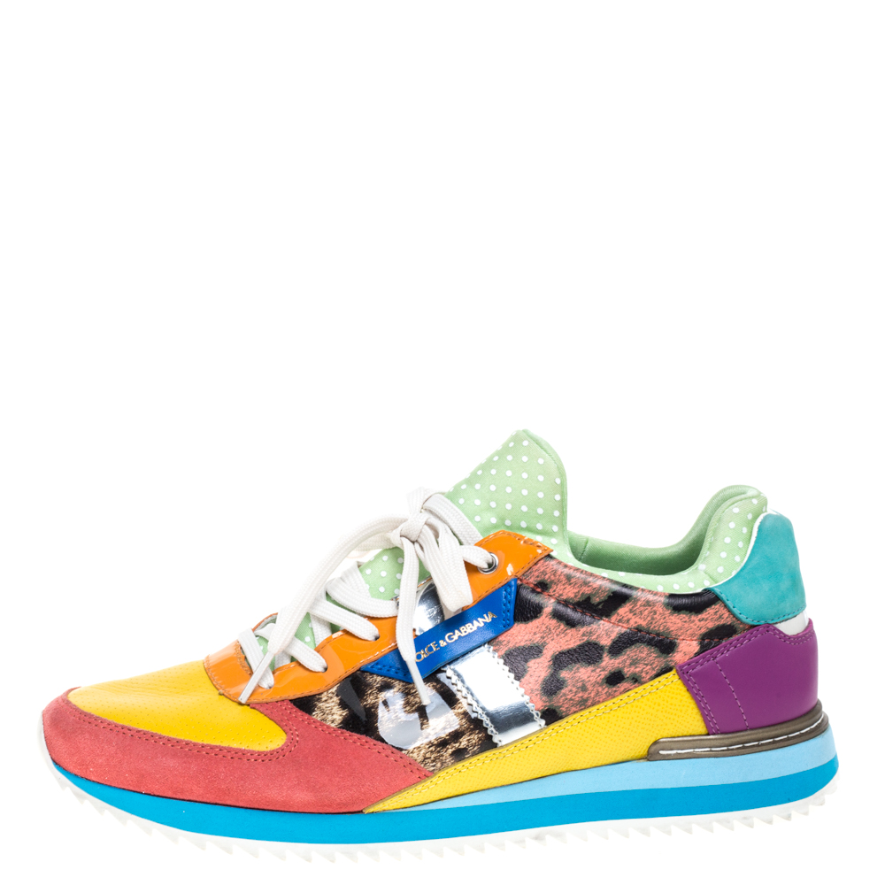 Dolce & Gabbana Multicolor Leather, Suede and Patent Leather Low Top Sneakers Size
Dolce & Gabbana Multicolor Leather, Suede and Patent Leather Low Top Sneakers Size