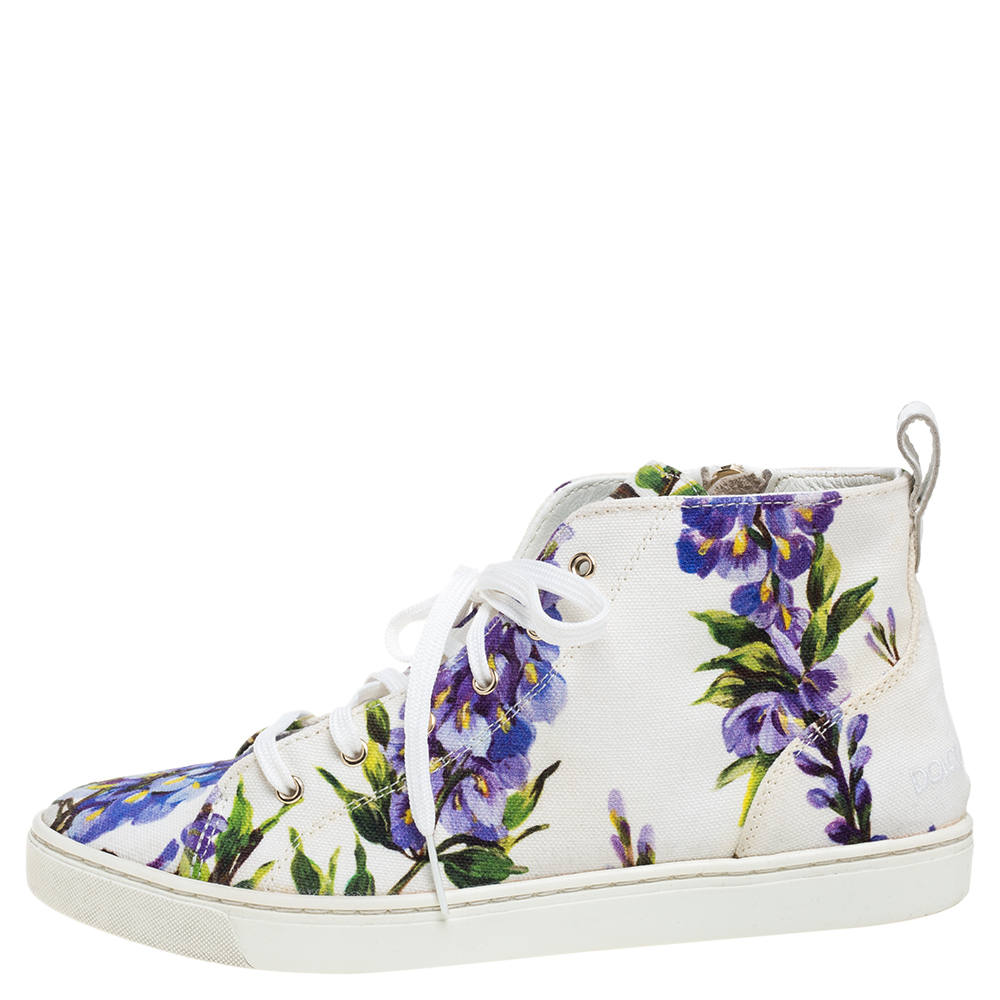 Dolce & Gabbana White Floral Print Canvas High Top Sneakers Size
Dolce & Gabbana White Floral Print Canvas High Top Sneakers Size