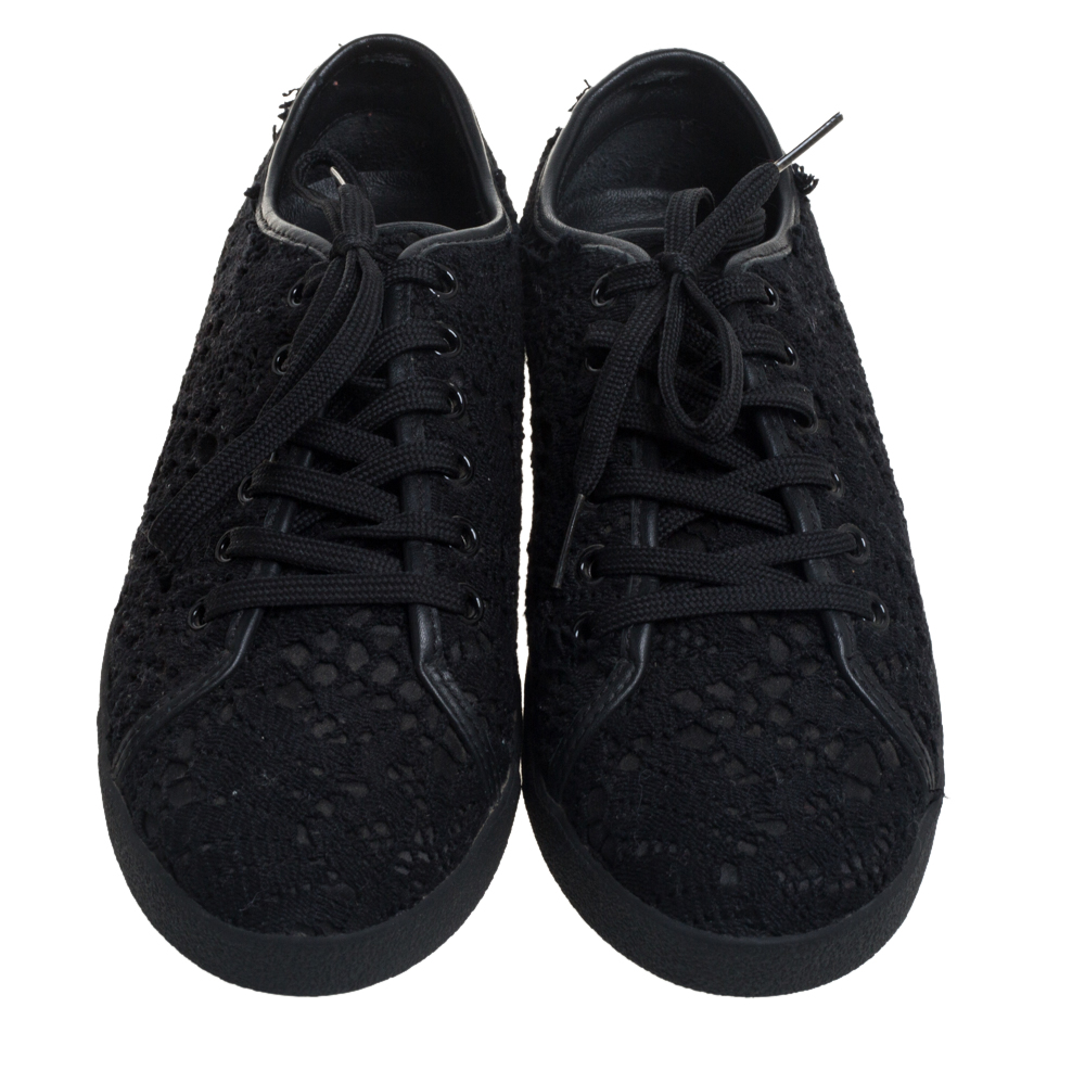 Dolce & Gabbana Black Lace Low Top Sneakers Size 36